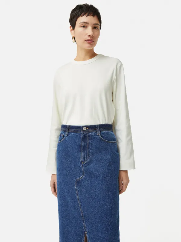 Heavy Cotton Sweatshirt | Cream sold by Jigsaw