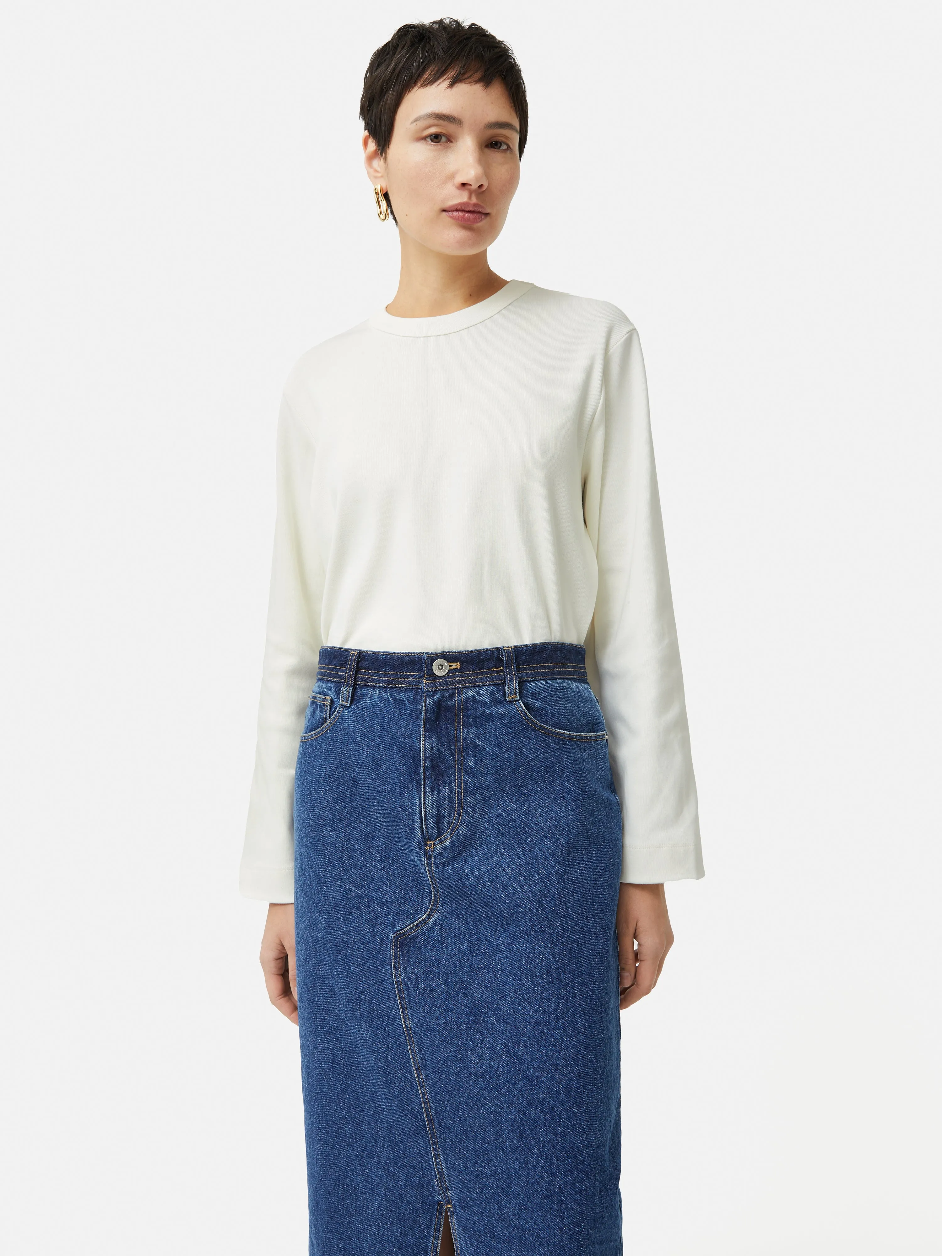 Heavy Cotton Sweatshirt | Cream sold by Jigsaw