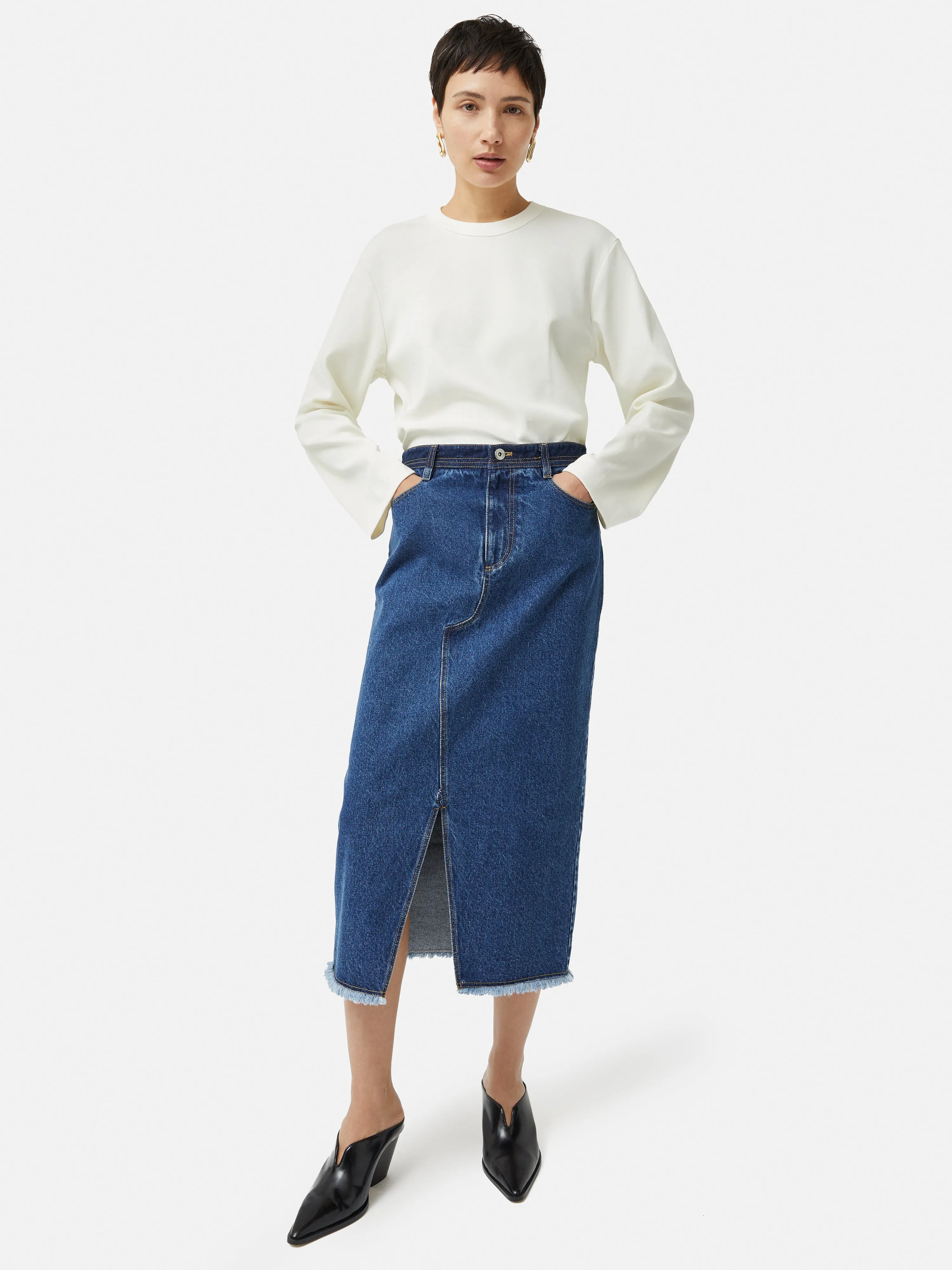 Heavy Cotton Sweatshirt | Cream sold by Jigsaw product image thumbnail 3