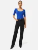 Scoop Neck Rib Top | Blue sold by Jigsaw