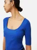 Scoop Neck Rib Top | Blue sold by Jigsaw