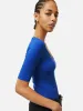 Scoop Neck Rib Top | Blue sold by Jigsaw