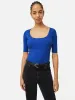 Scoop Neck Rib Top | Blue sold by Jigsaw