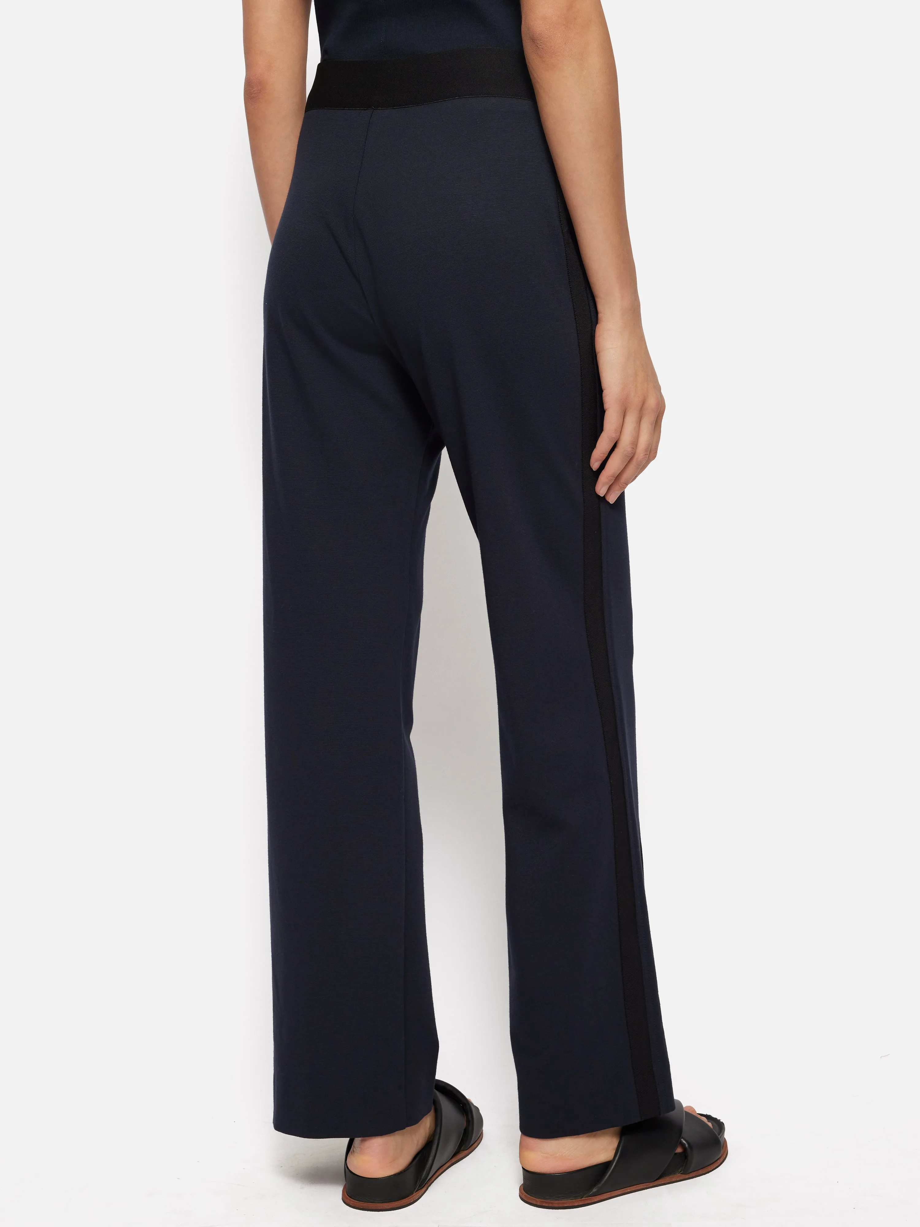 Ponte Trouser With Trim Detail | Navy sold by Jigsaw product image thumbnail 5