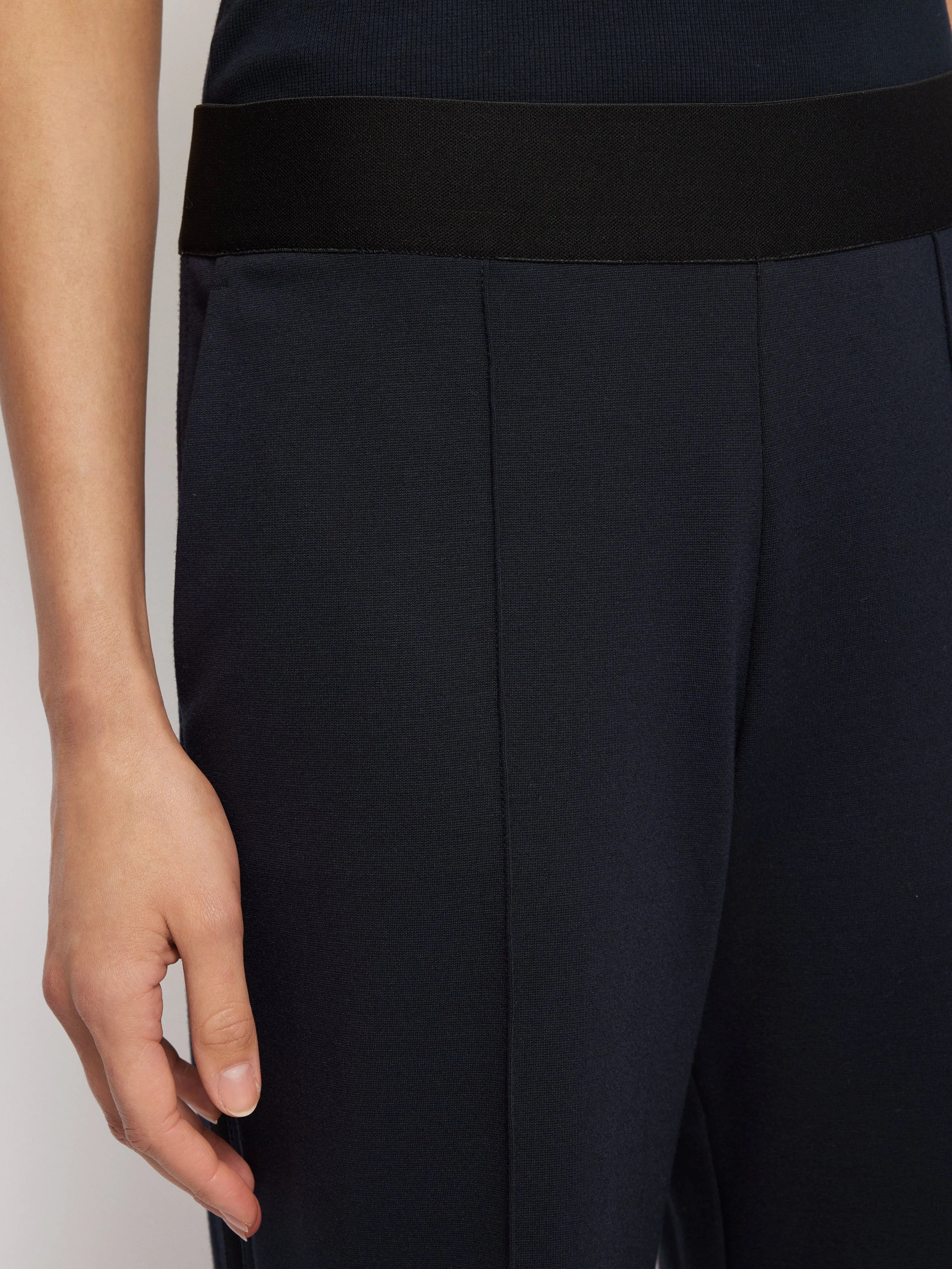 Ponte Trouser With Trim Detail | Navy sold by Jigsaw product image thumbnail 4