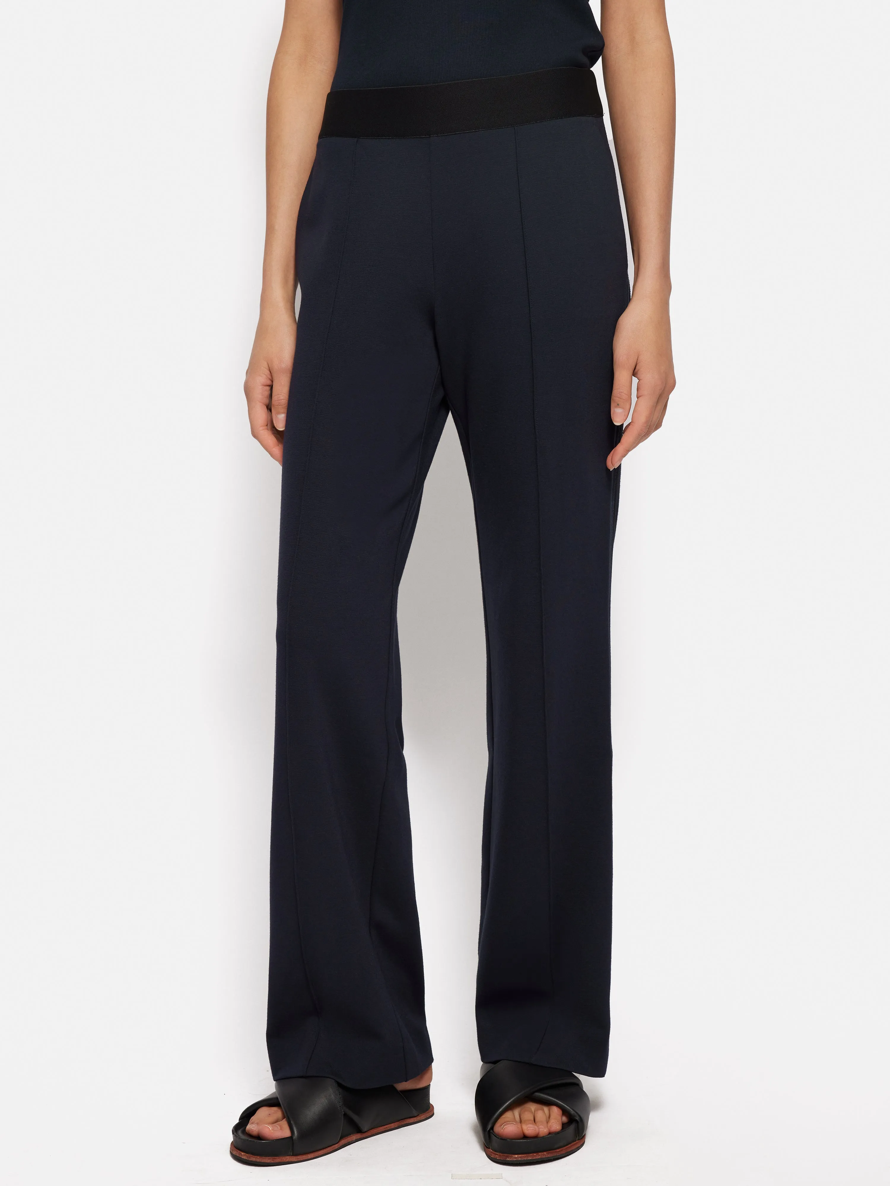 Ponte Trouser With Trim Detail | Navy sold by Jigsaw