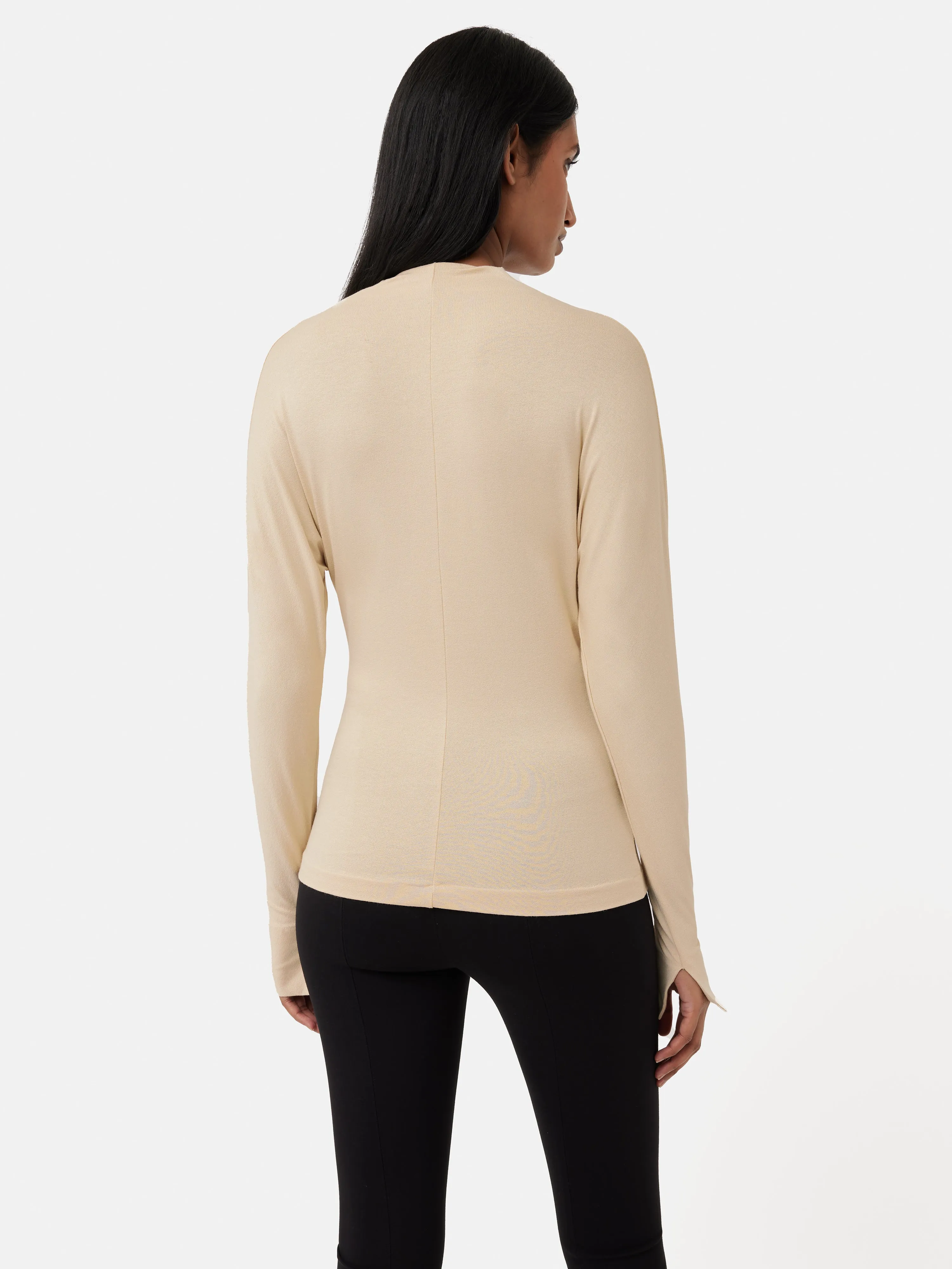 Batwing Cowl Neck Top | Beige sold by Jigsaw product image thumbnail 4