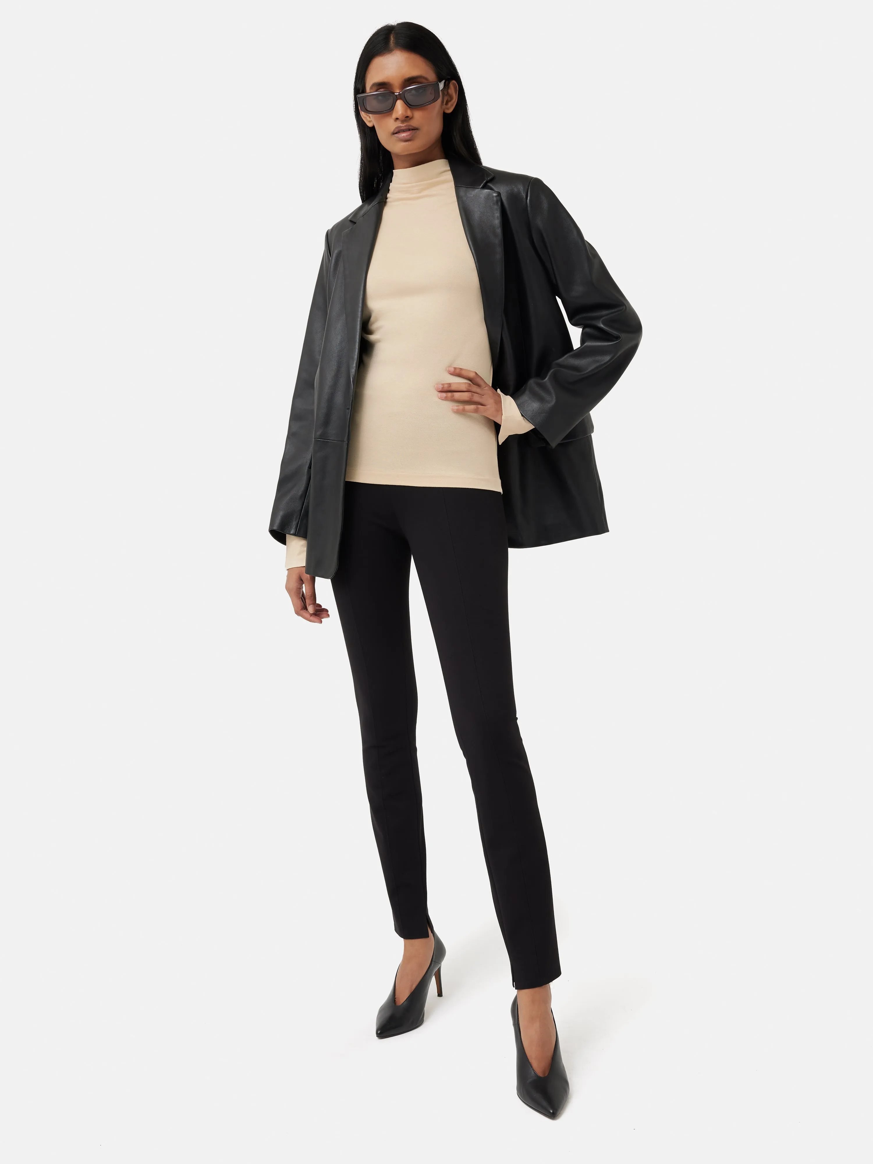 Batwing Cowl Neck Top | Beige sold by Jigsaw product image thumbnail 3