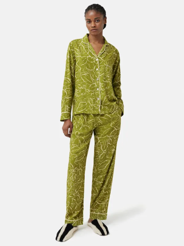 Floral Outline Pyjama | Green sold by Jigsaw