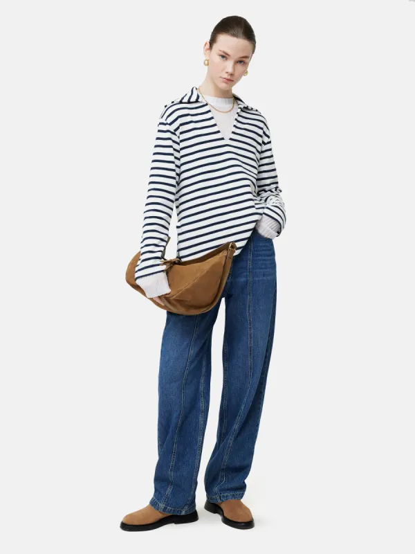 Breton Stripe Sweatshirt | Navy sold by Jigsaw