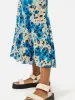 Clouded Leopard Midi Skirt | Blue sold by Jigsaw