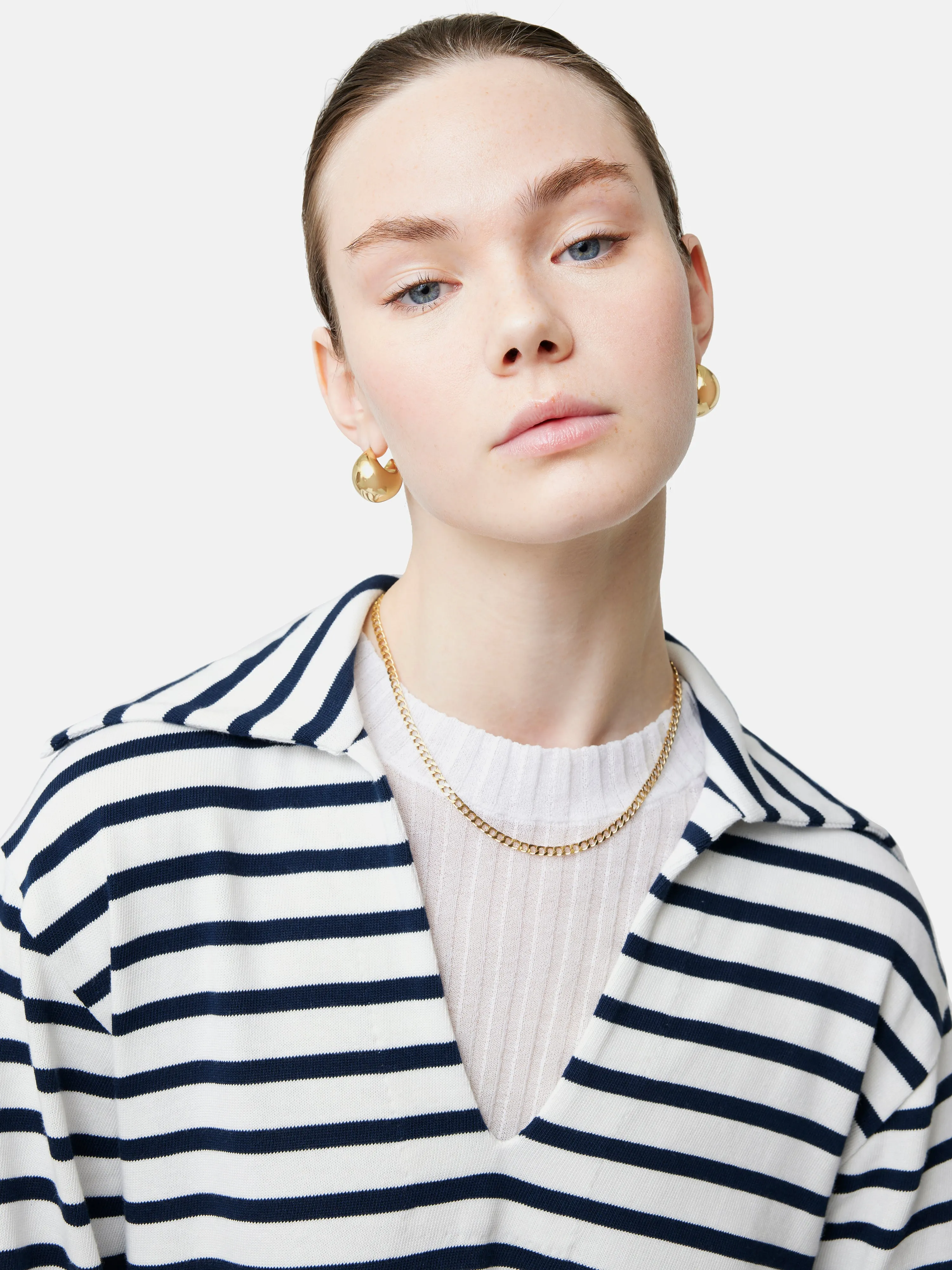 Breton Stripe Sweatshirt | Navy sold by Jigsaw product image thumbnail 3