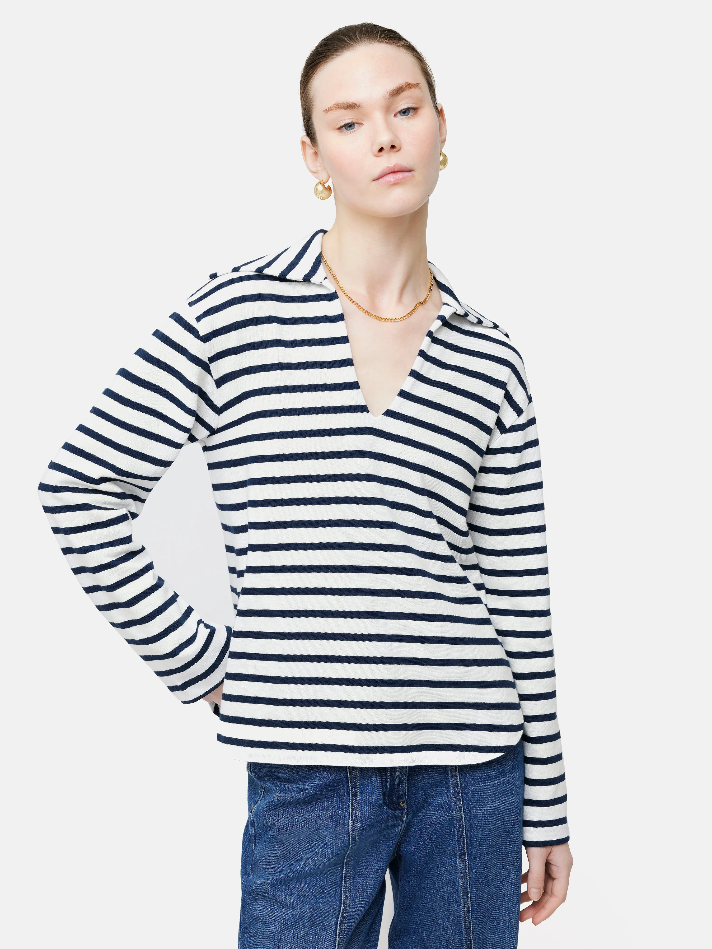 Breton Stripe Sweatshirt | Navy sold by Jigsaw product image thumbnail 4