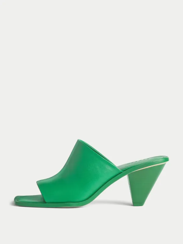 Babel Leather Mule | Green sold by Jigsaw
