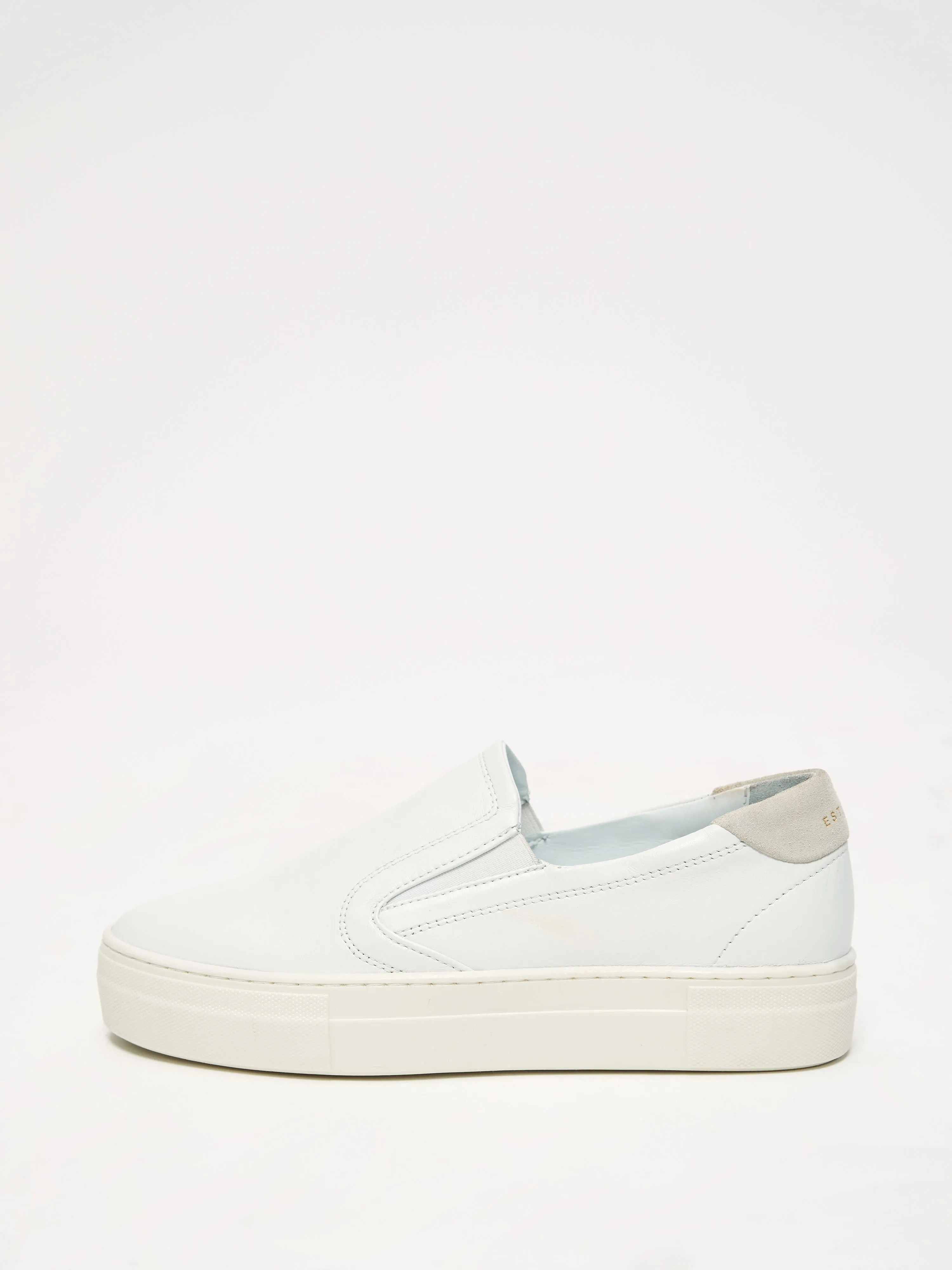 Wyre Leather Slip On Trainer | White sold by Jigsaw