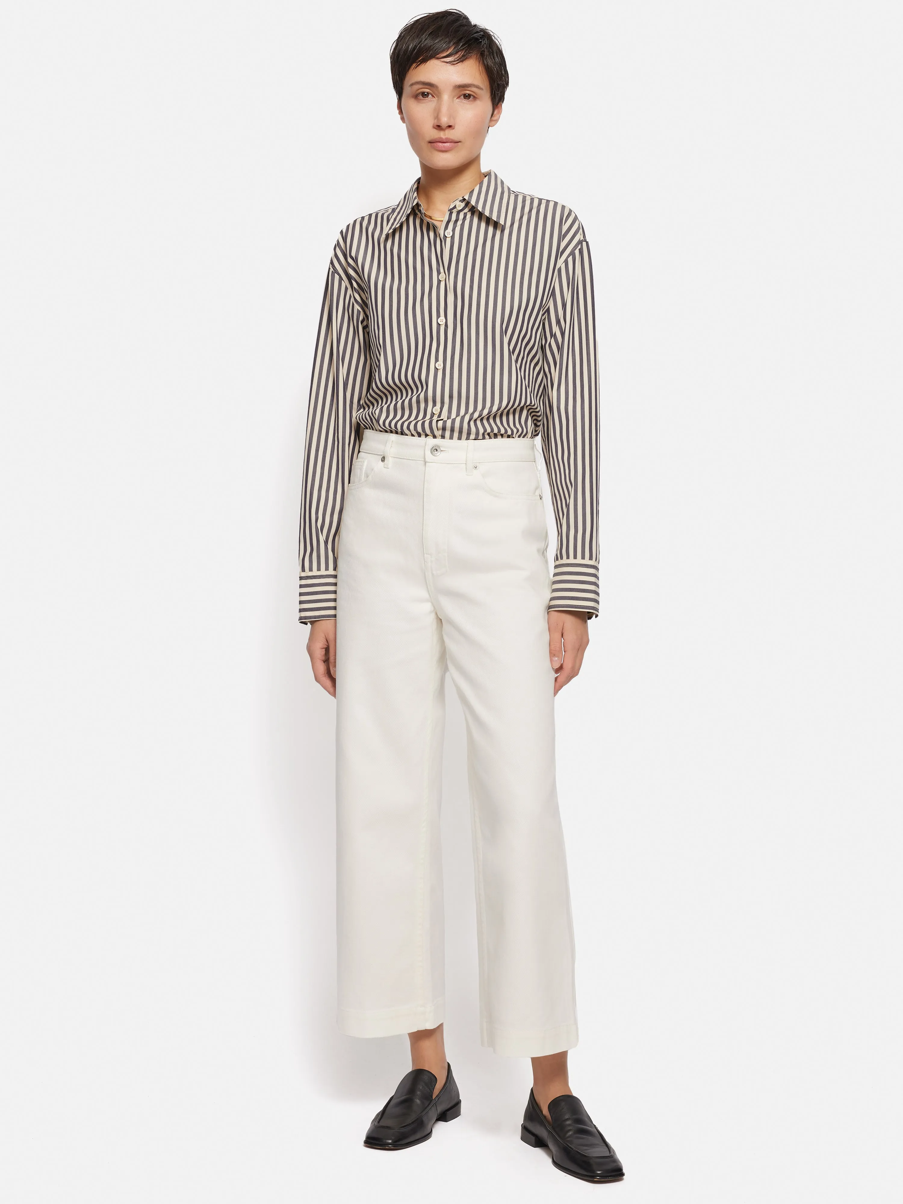 Tyne Wide Leg Cropped Jean | White sold by Jigsaw product image thumbnail 3