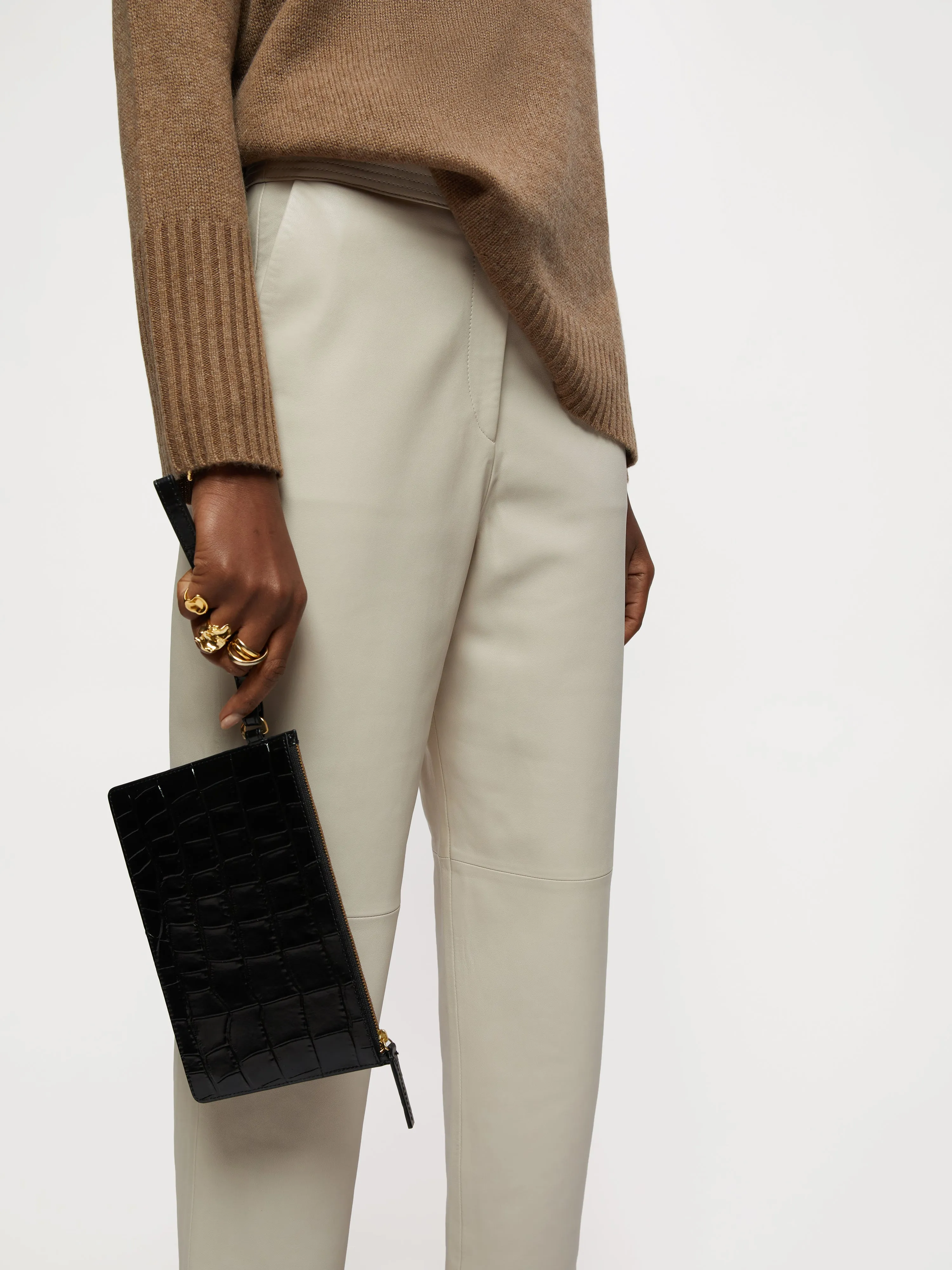 Henley Wristlet Clutch Leather | Black sold by Jigsaw product image thumbnail 2