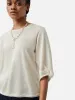 Twist Sleeve Knitted Top | Cream sold by Jigsaw