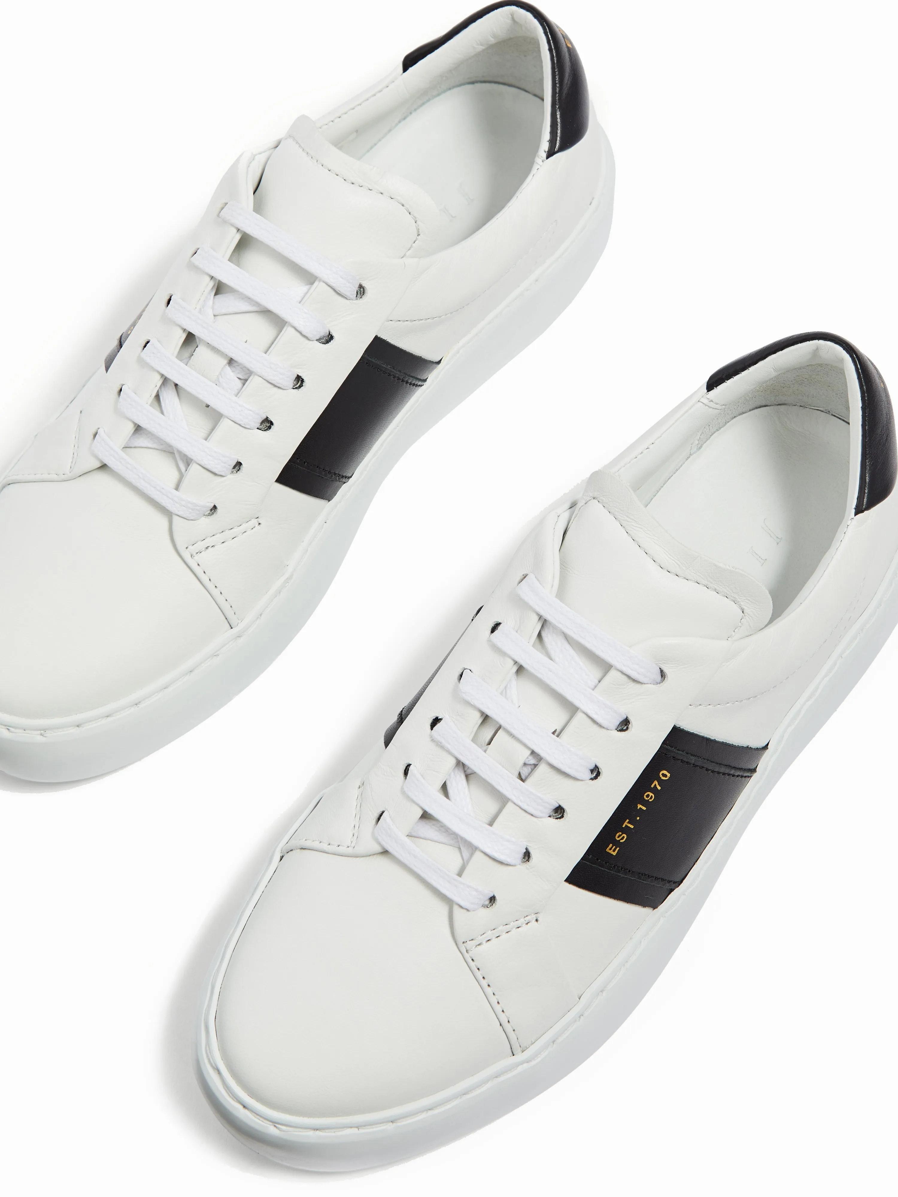 Riva Stripe Leather Trainer | White sold by Jigsaw product image thumbnail 4