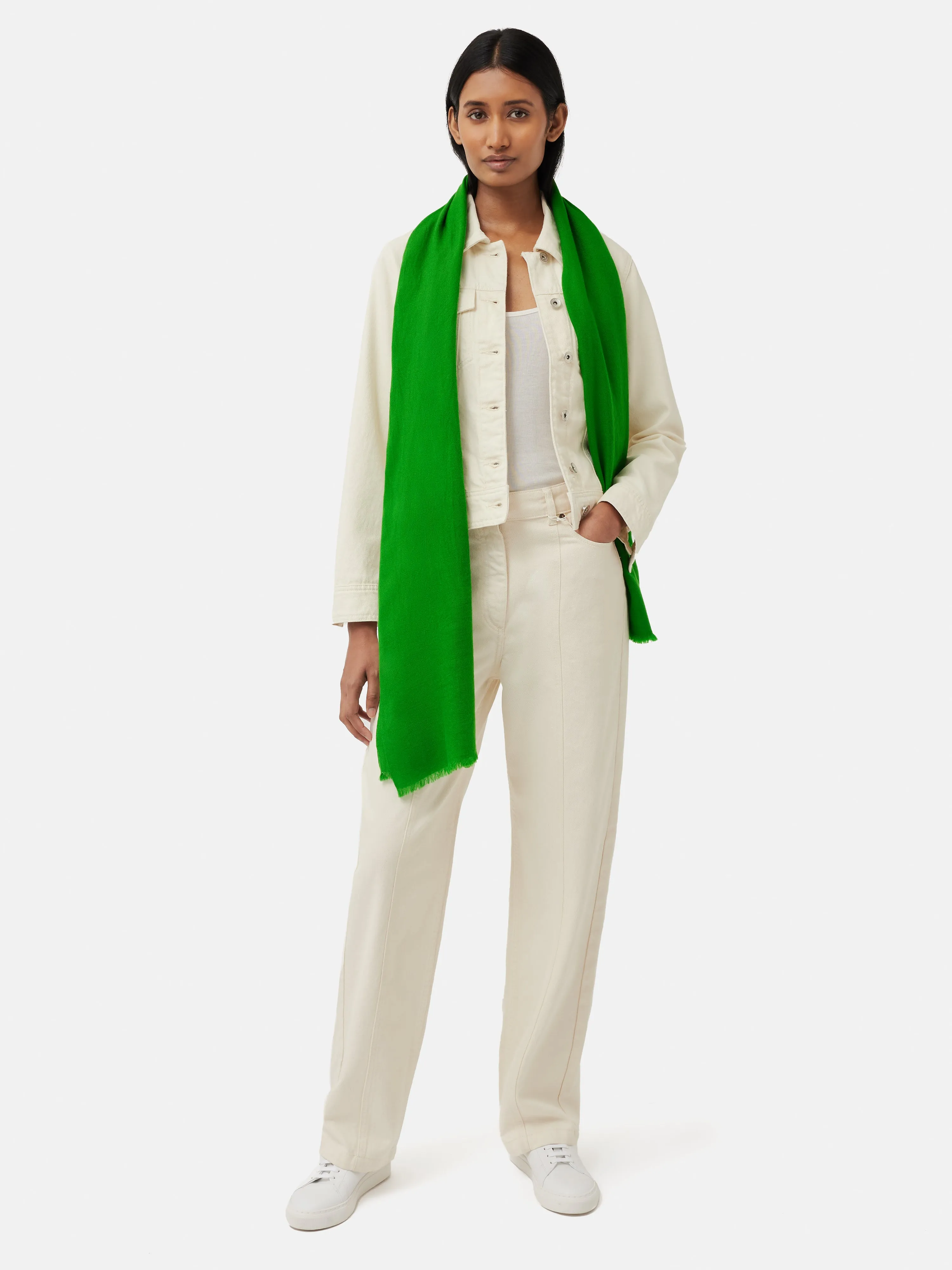 Wool Silk Pashmina | Green sold by Jigsaw product image thumbnail 2