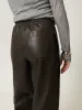 Leather Flat Front Trouser | Dark Olive sold by Jigsaw