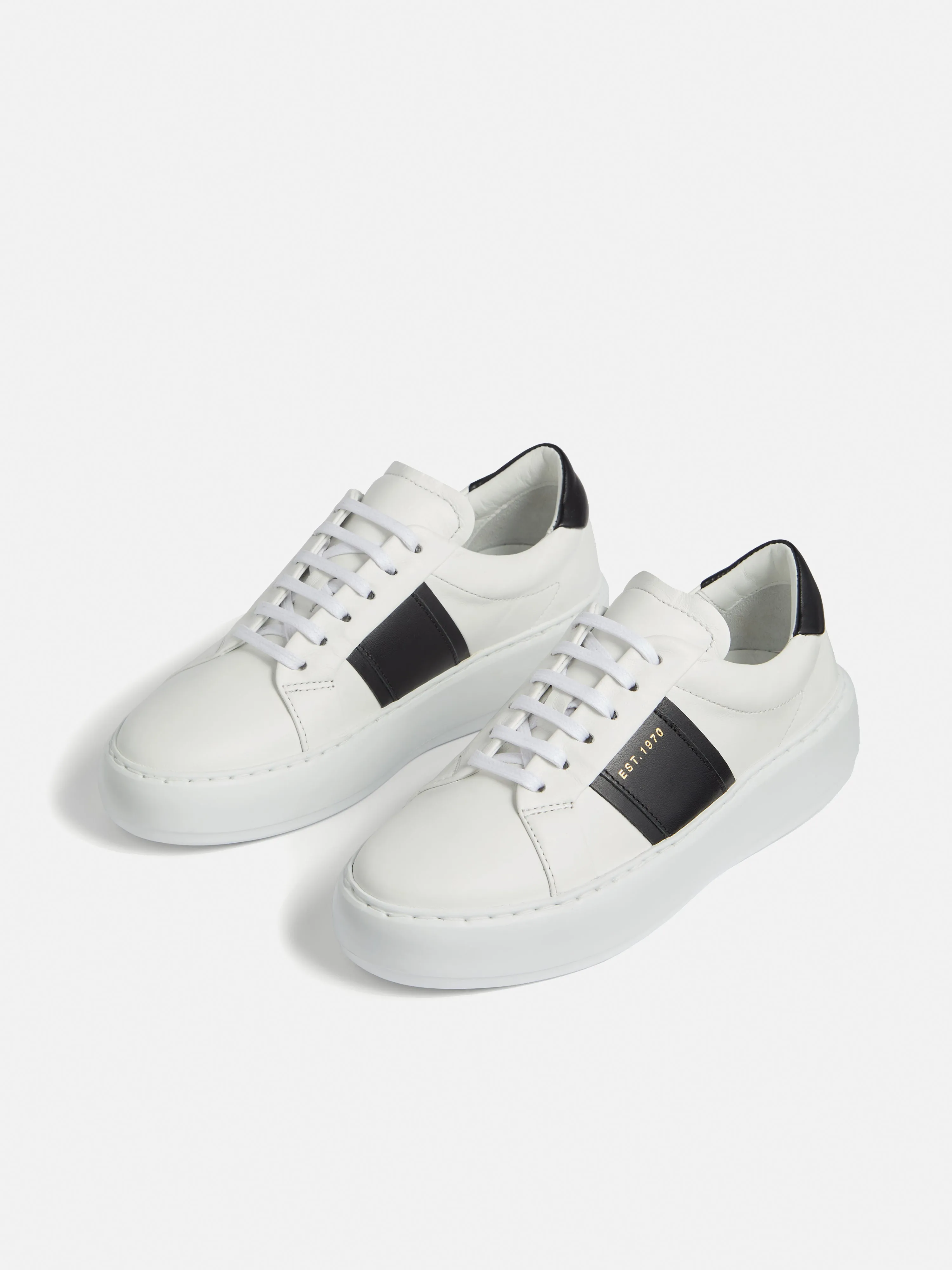 Riva Stripe Leather Trainer | White sold by Jigsaw product image thumbnail 2
