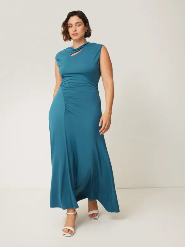 Slash Neck Dress | Blue sold by Jigsaw