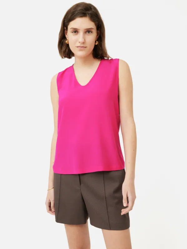 Josie Silk Vest | Pink sold by Jigsaw