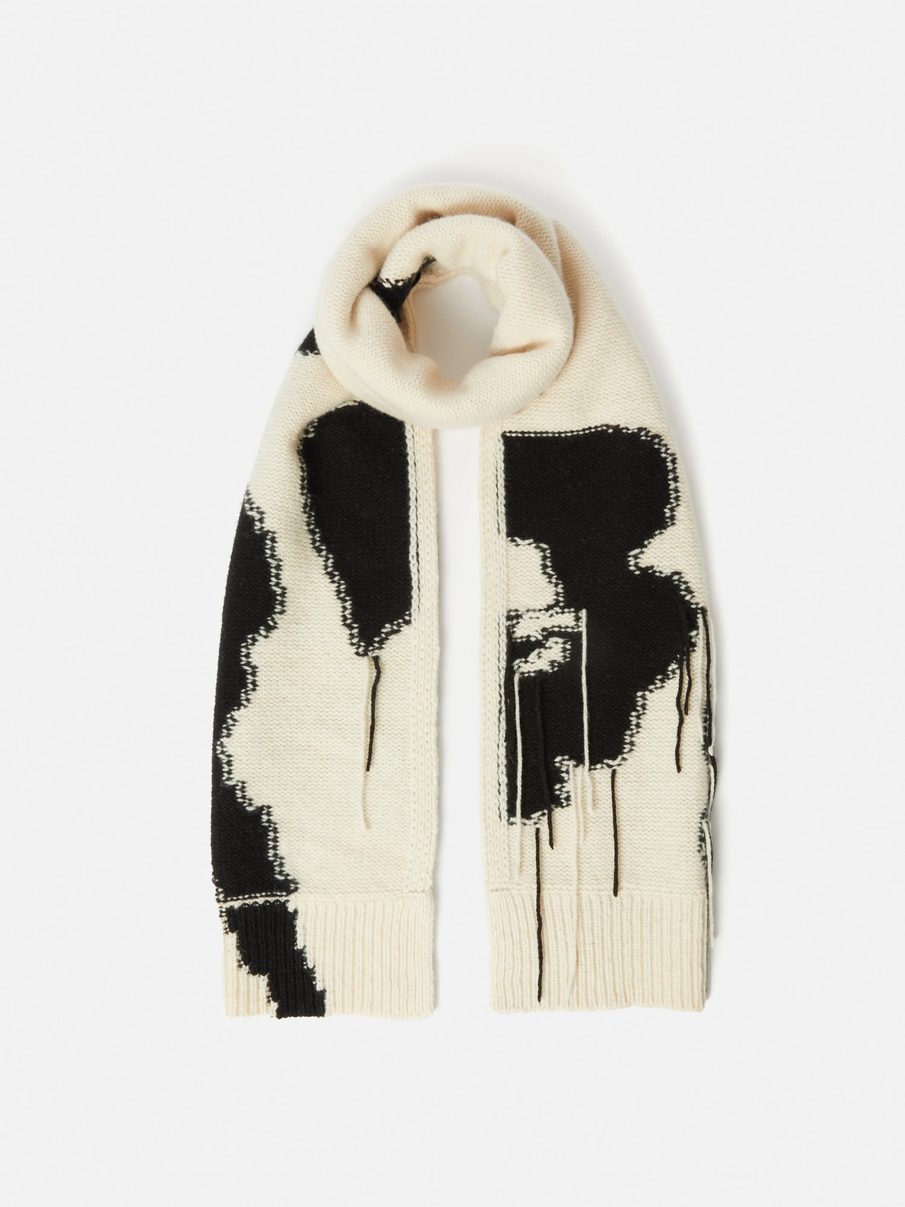 Floral Intarsia Scarf | Monochrome sold by Jigsaw
