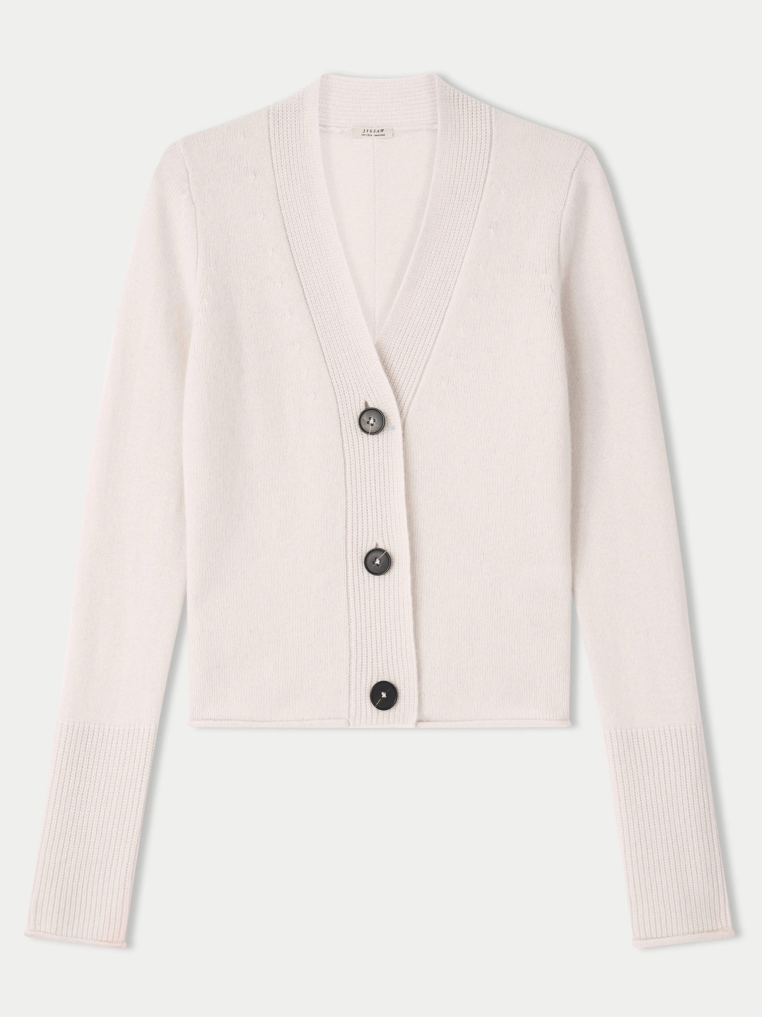 Merino Cashmere Cardigan | Ivory sold by Jigsaw product image thumbnail 5