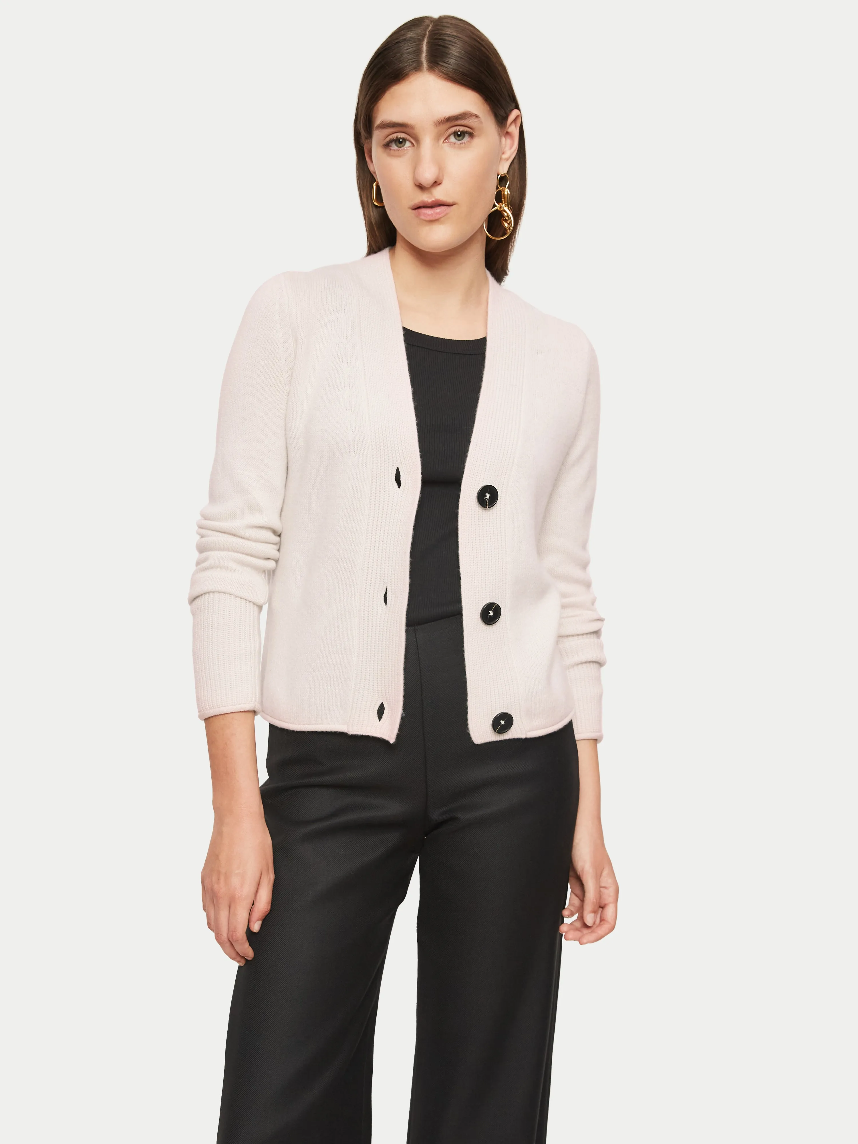 Merino Cashmere Cardigan | Ivory sold by Jigsaw