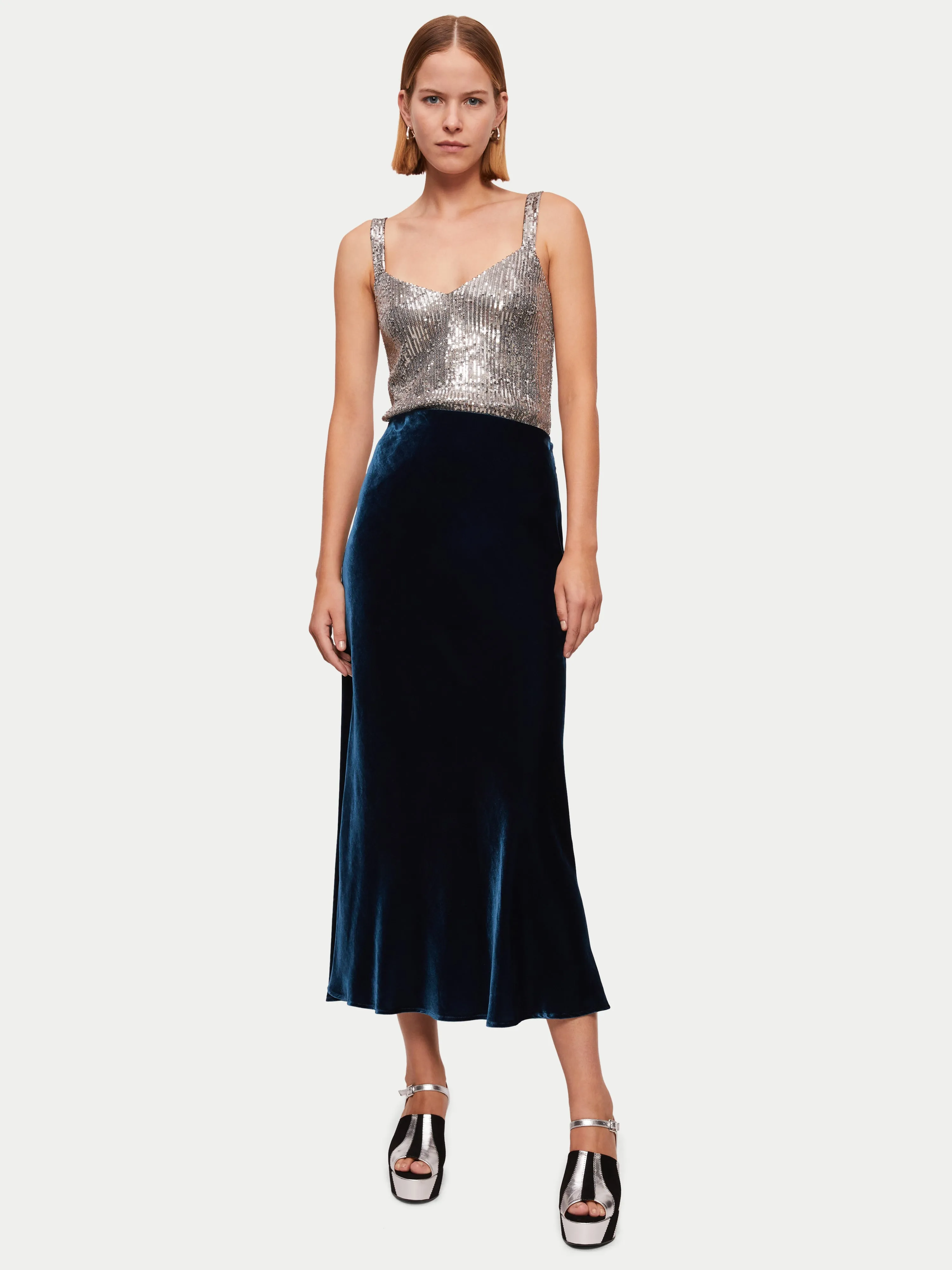 Velvet Maxi Skirt | Peacock sold by Jigsaw product image thumbnail 4