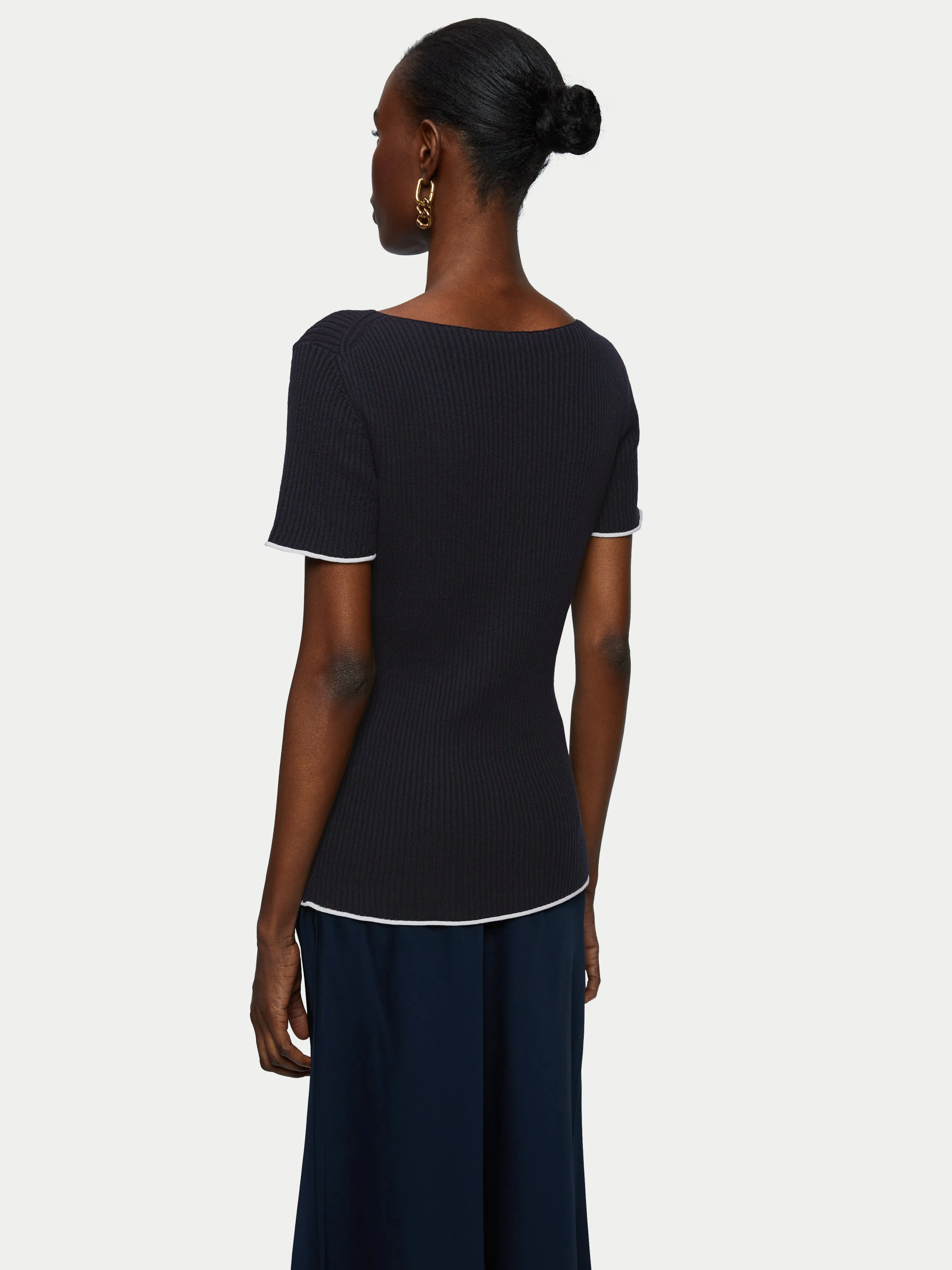 Cotton Plisse Top | Dark Navy sold by Jigsaw product image thumbnail 5