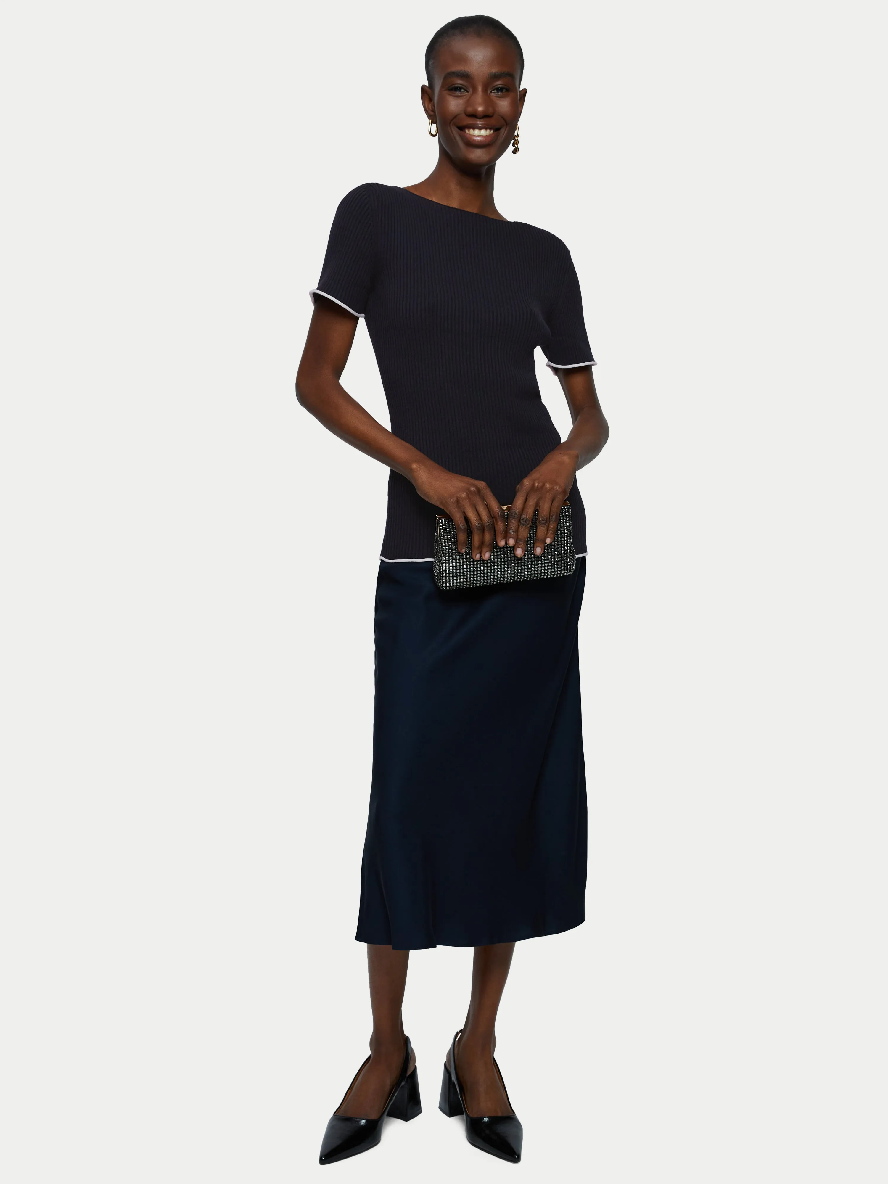 Cotton Plisse Top | Dark Navy sold by Jigsaw product image thumbnail 4