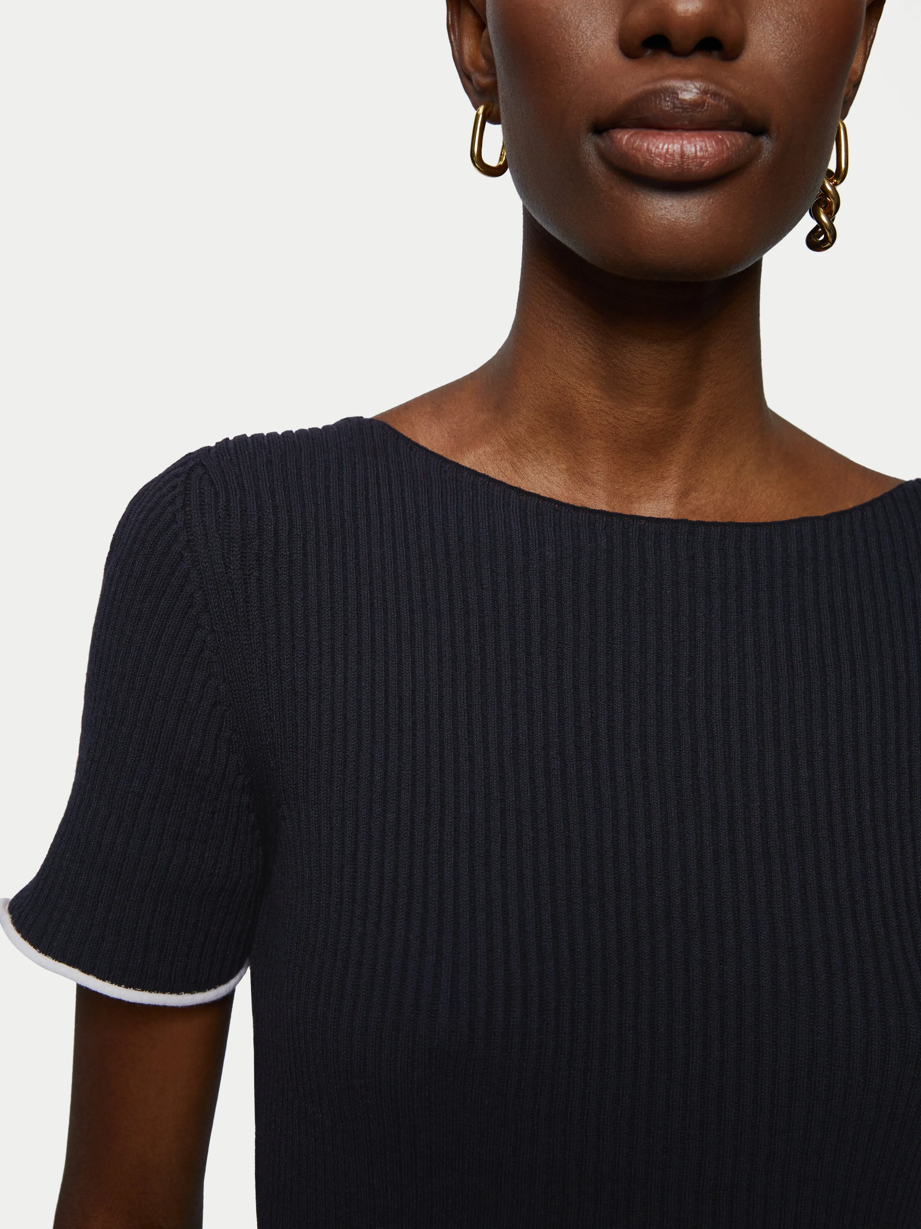 Cotton Plisse Top | Dark Navy sold by Jigsaw product image thumbnail 3