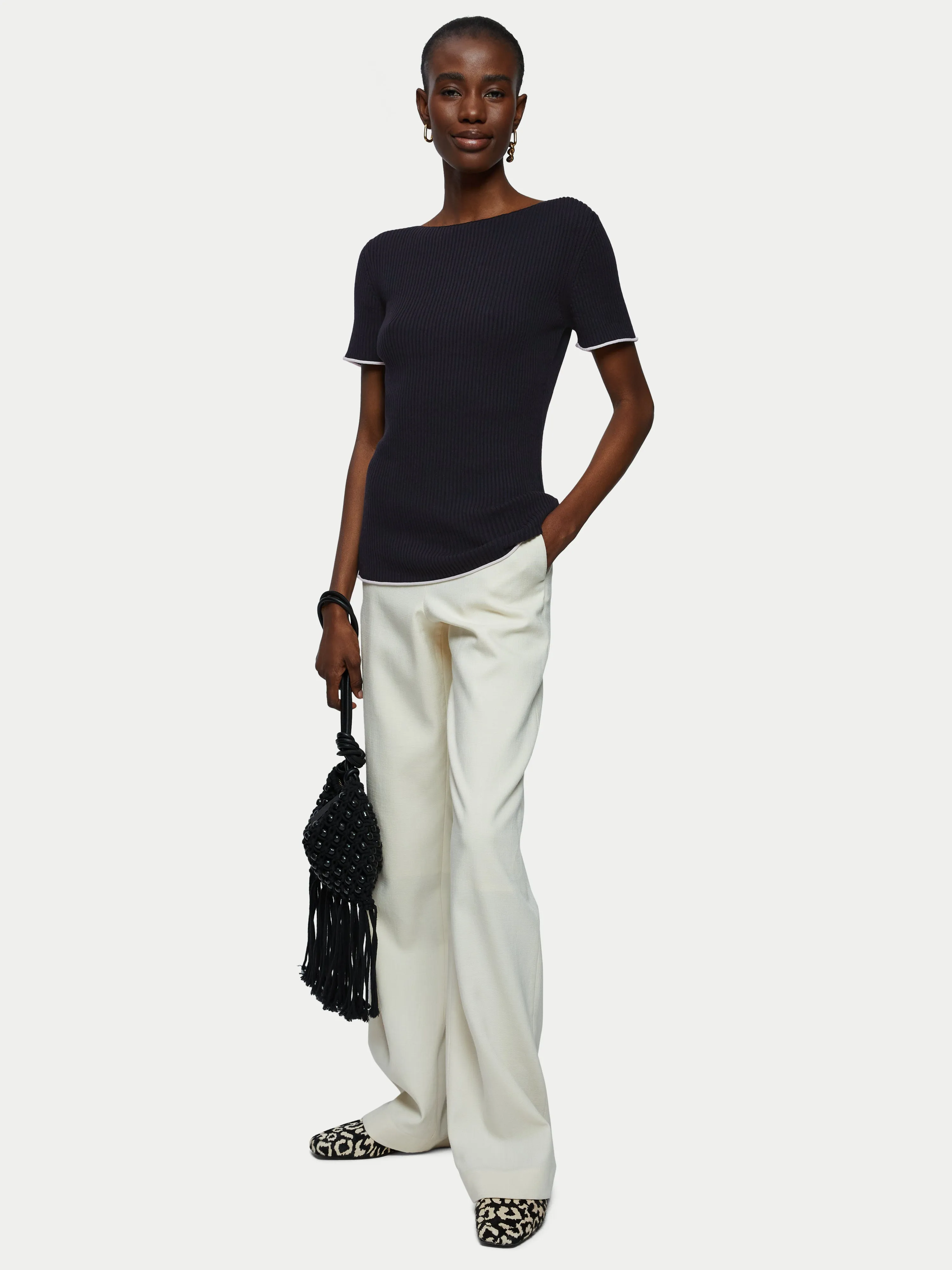 Cotton Plisse Top | Dark Navy sold by Jigsaw product image thumbnail 2