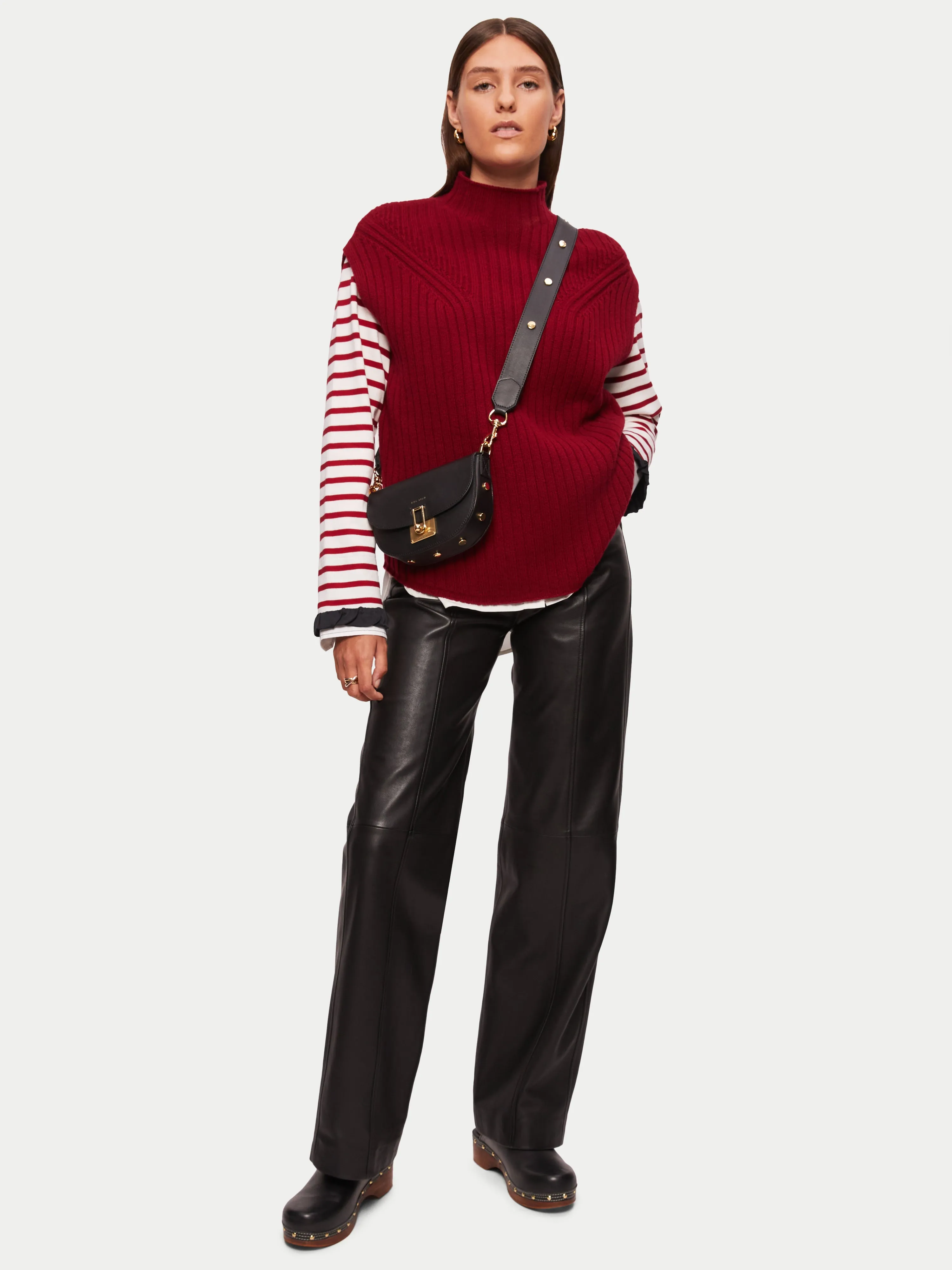 Satin Cuff Breton Top | Red sold by Jigsaw product image thumbnail 4