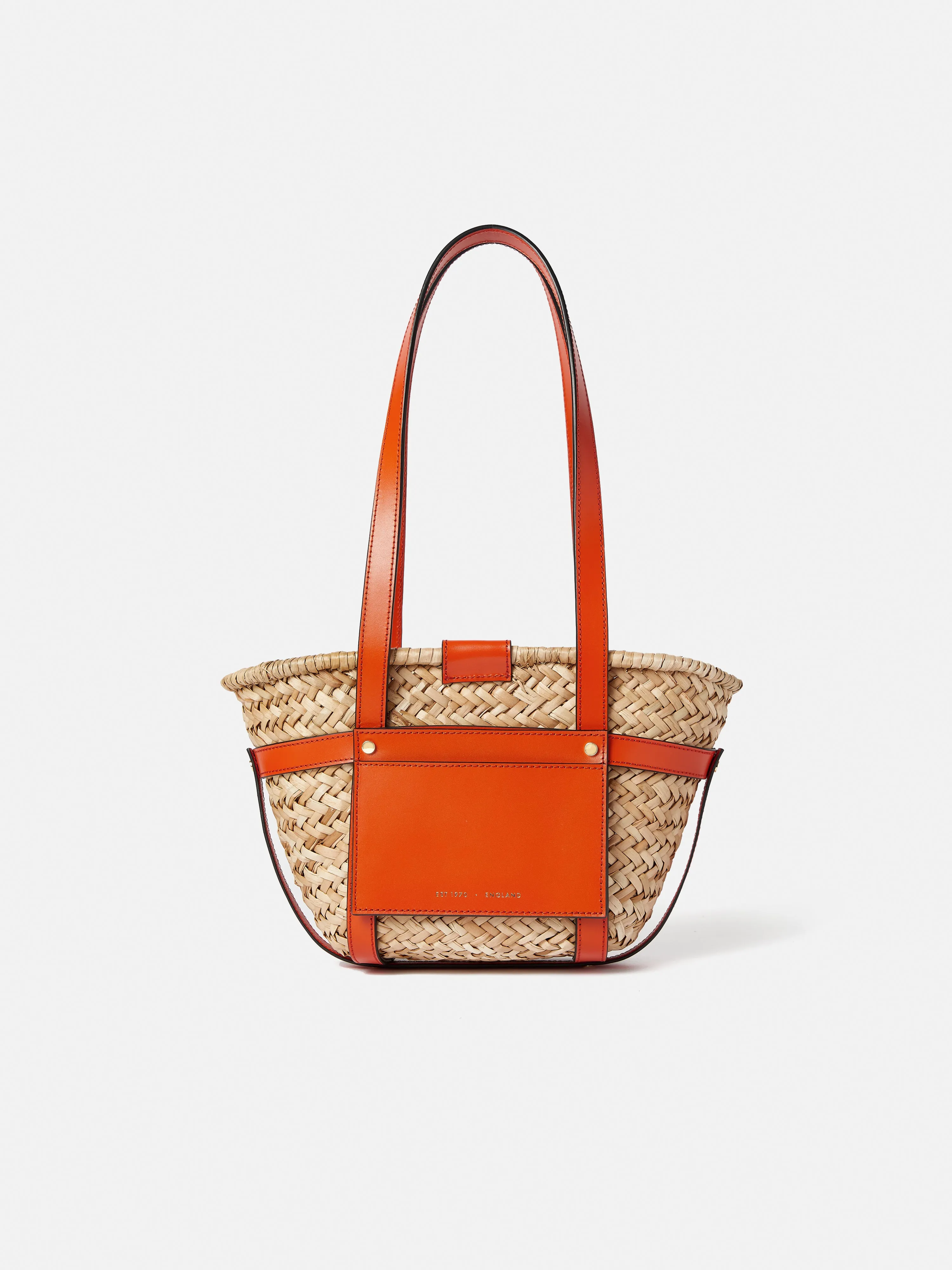 Mini Broadwell Straw Bag | Orange sold by Jigsaw