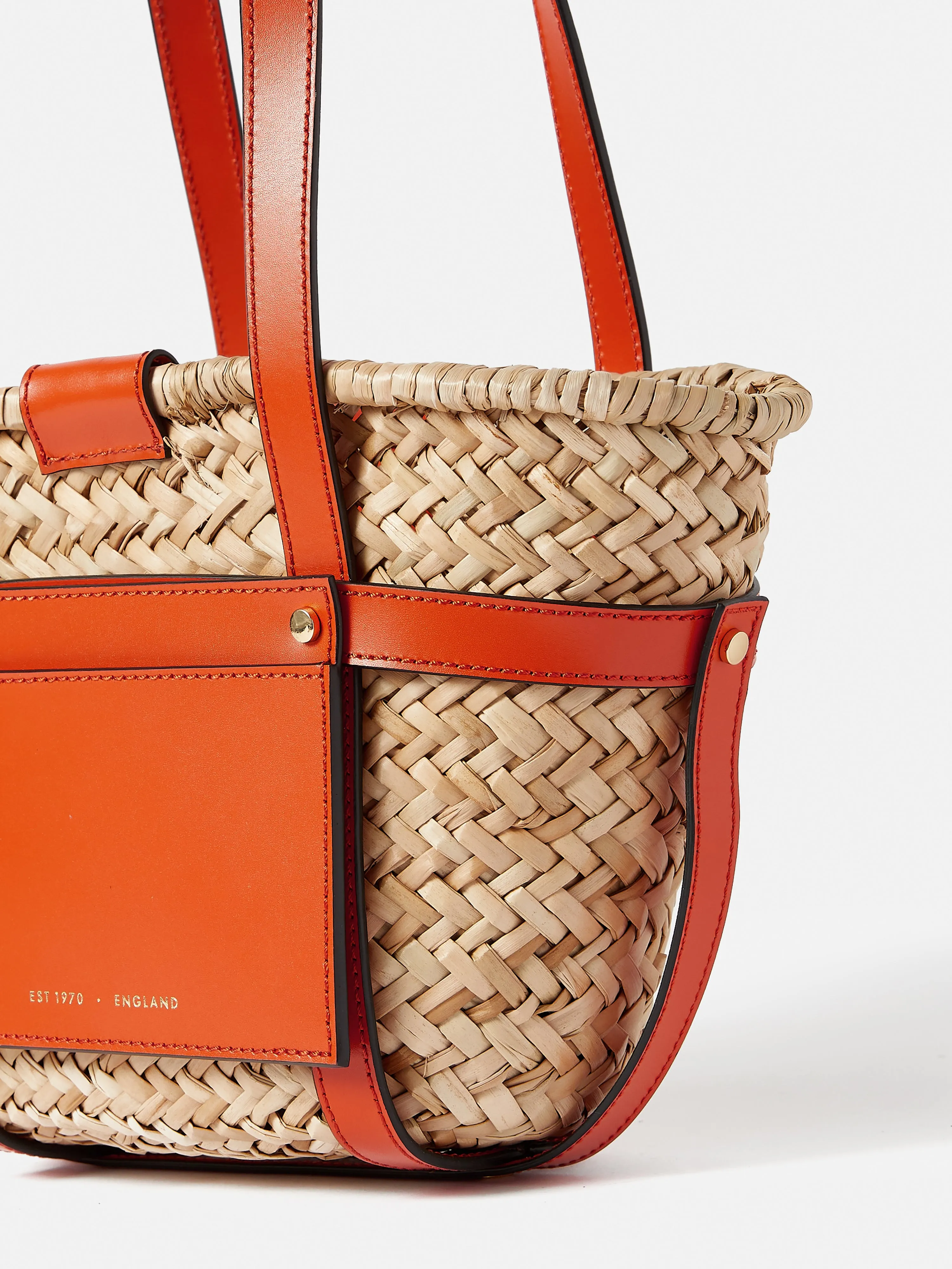 Mini Broadwell Straw Bag | Orange sold by Jigsaw product image thumbnail 2
