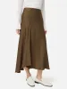 Satin Bias Asymmetric Skirt | Dark Khaki sold by Jigsaw