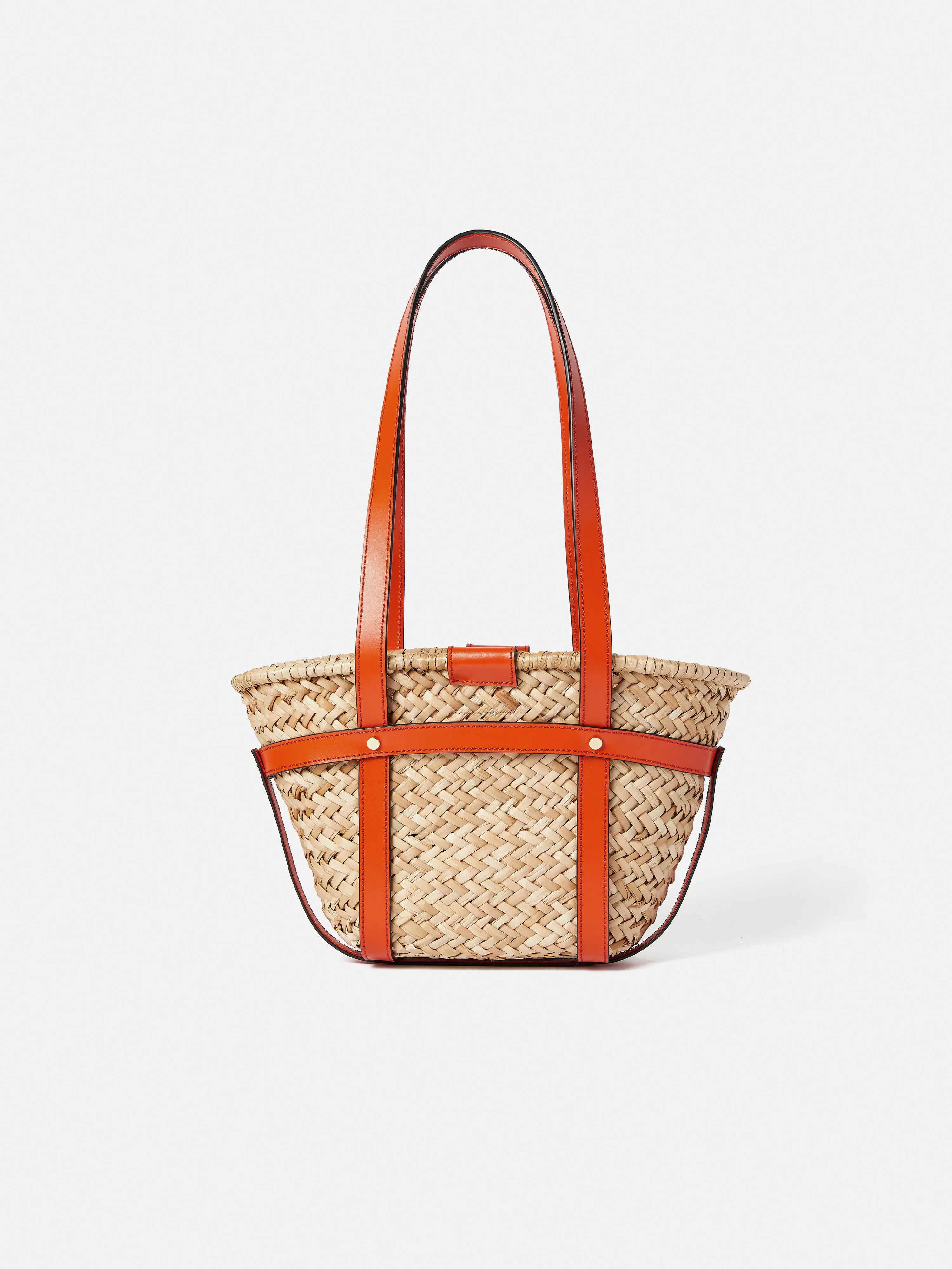 Mini Broadwell Straw Bag | Orange sold by Jigsaw product image thumbnail 5