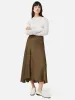 Satin Bias Asymmetric Skirt | Dark Khaki sold by Jigsaw