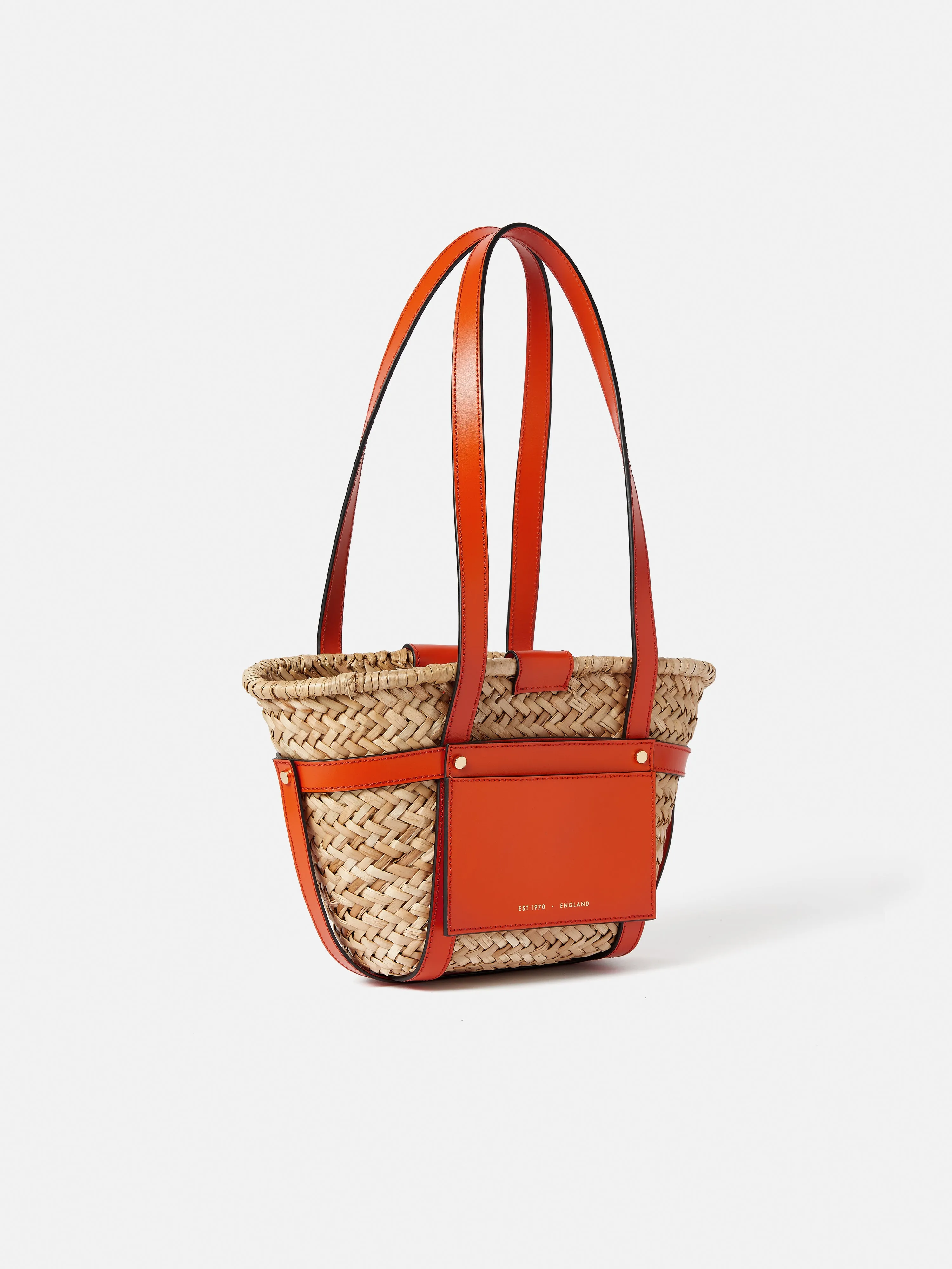 Mini Broadwell Straw Bag | Orange sold by Jigsaw product image thumbnail 3