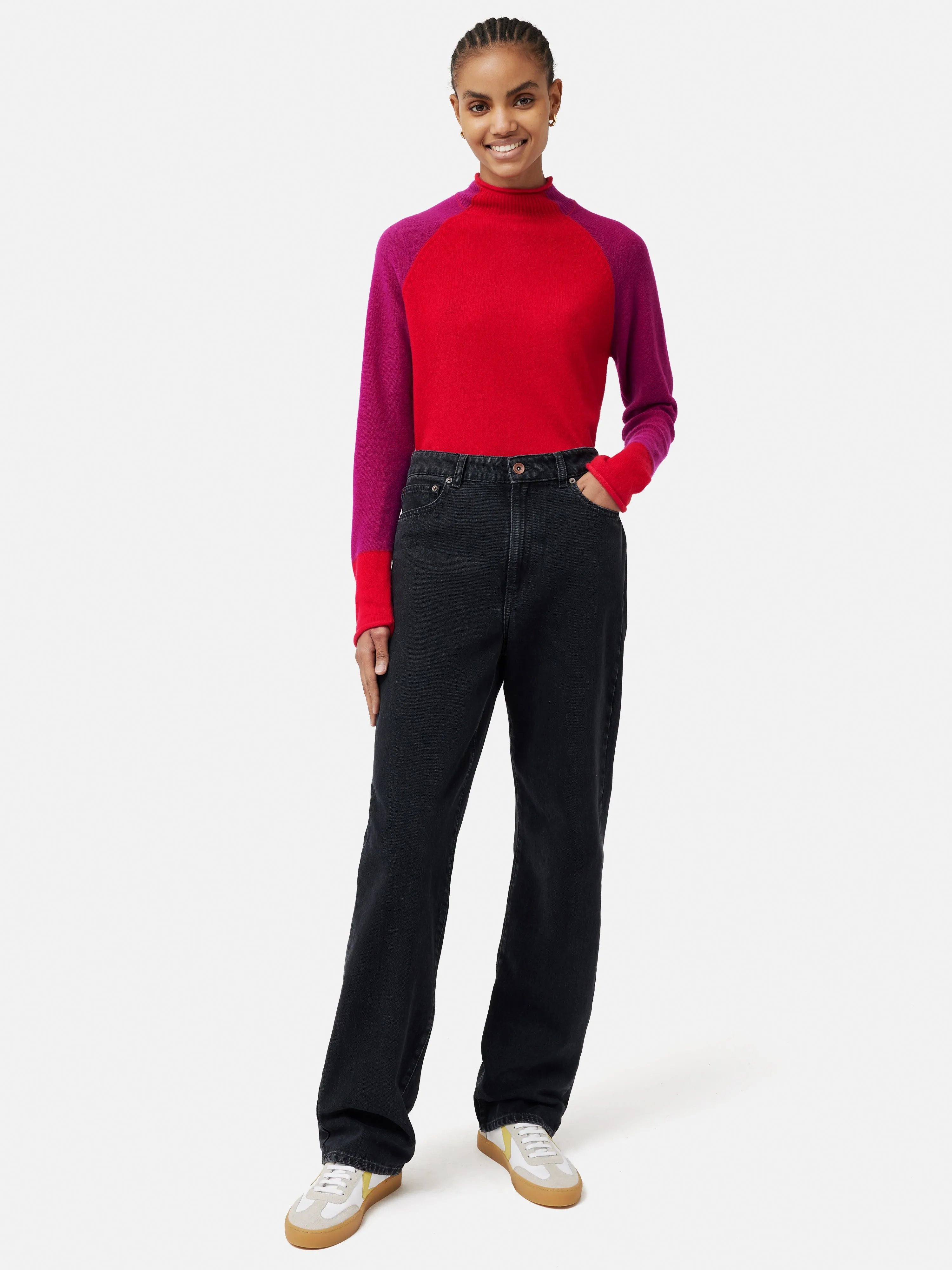 Merino Cashmere Raglan Jumper | Red sold by Jigsaw product image thumbnail 2