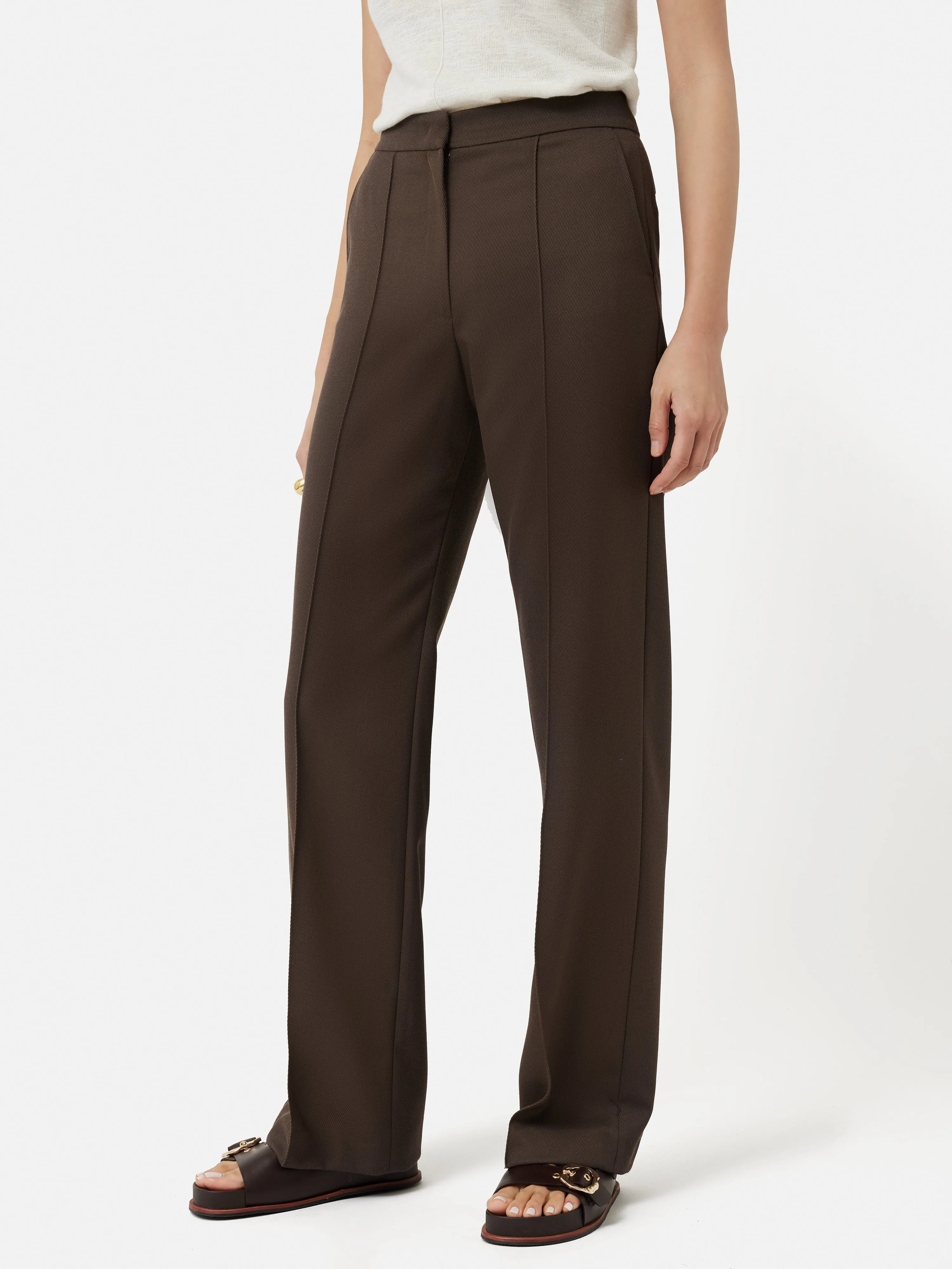 Hale Twill Trouser | Brown sold by Jigsaw product image thumbnail 3