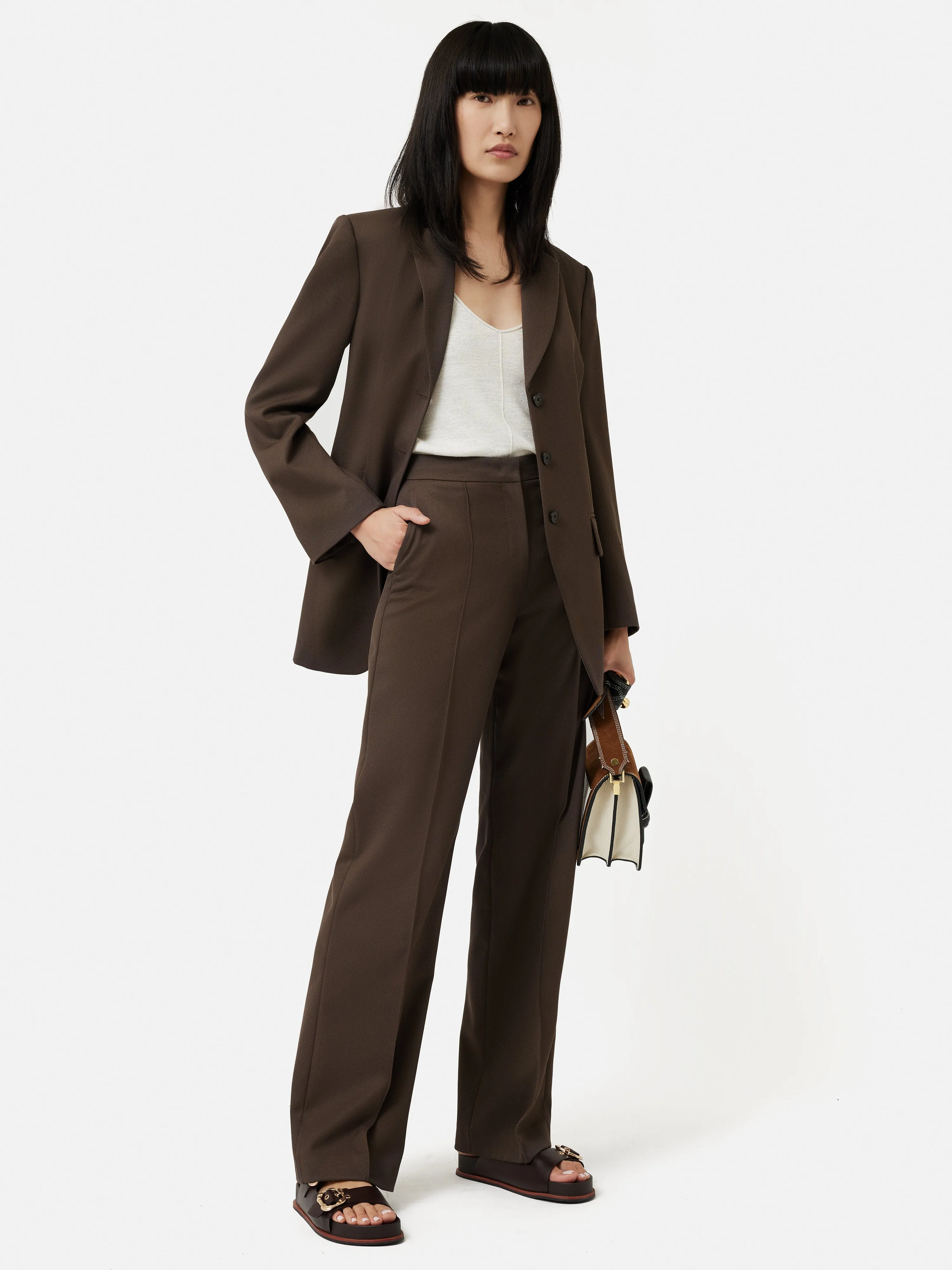 Hale Twill Trouser | Brown sold by Jigsaw