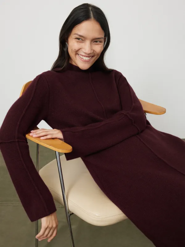 Wool Cashmere Blend Dress | Burgundy sold by Jigsaw