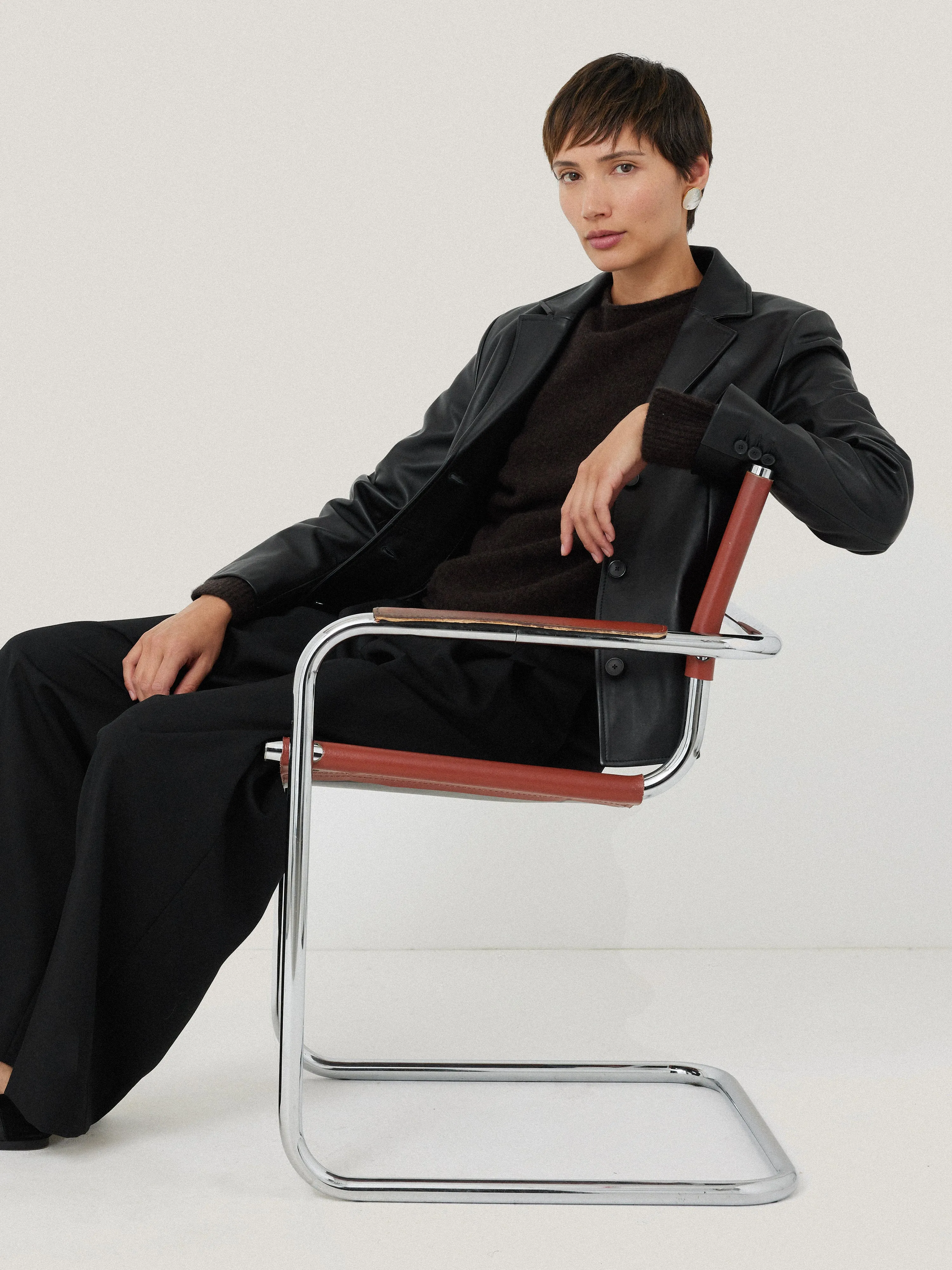 Leather Tailored Blazer | Black sold by Jigsaw product image thumbnail 2