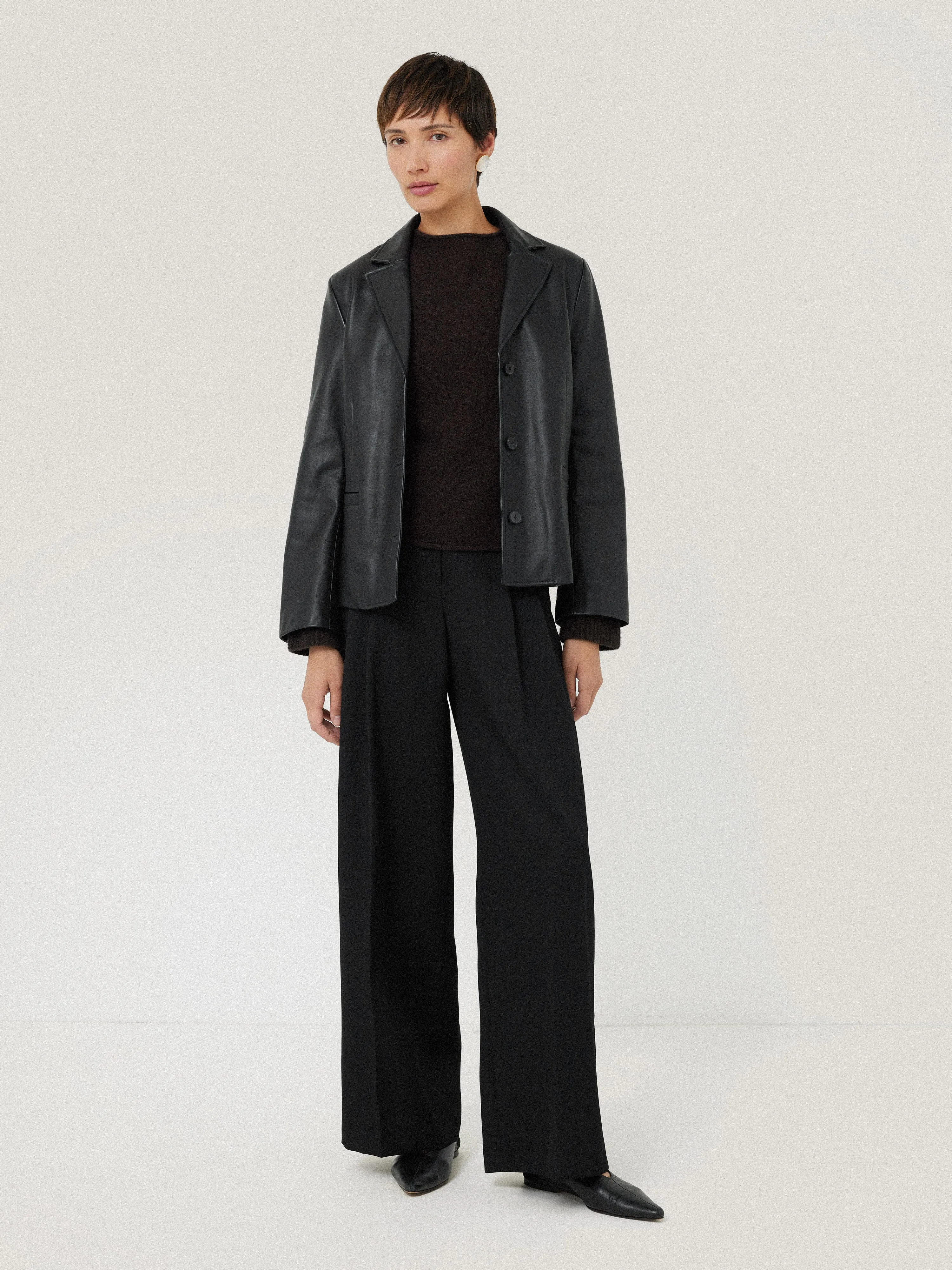 Leather Tailored Blazer | Black sold by Jigsaw product image thumbnail 3