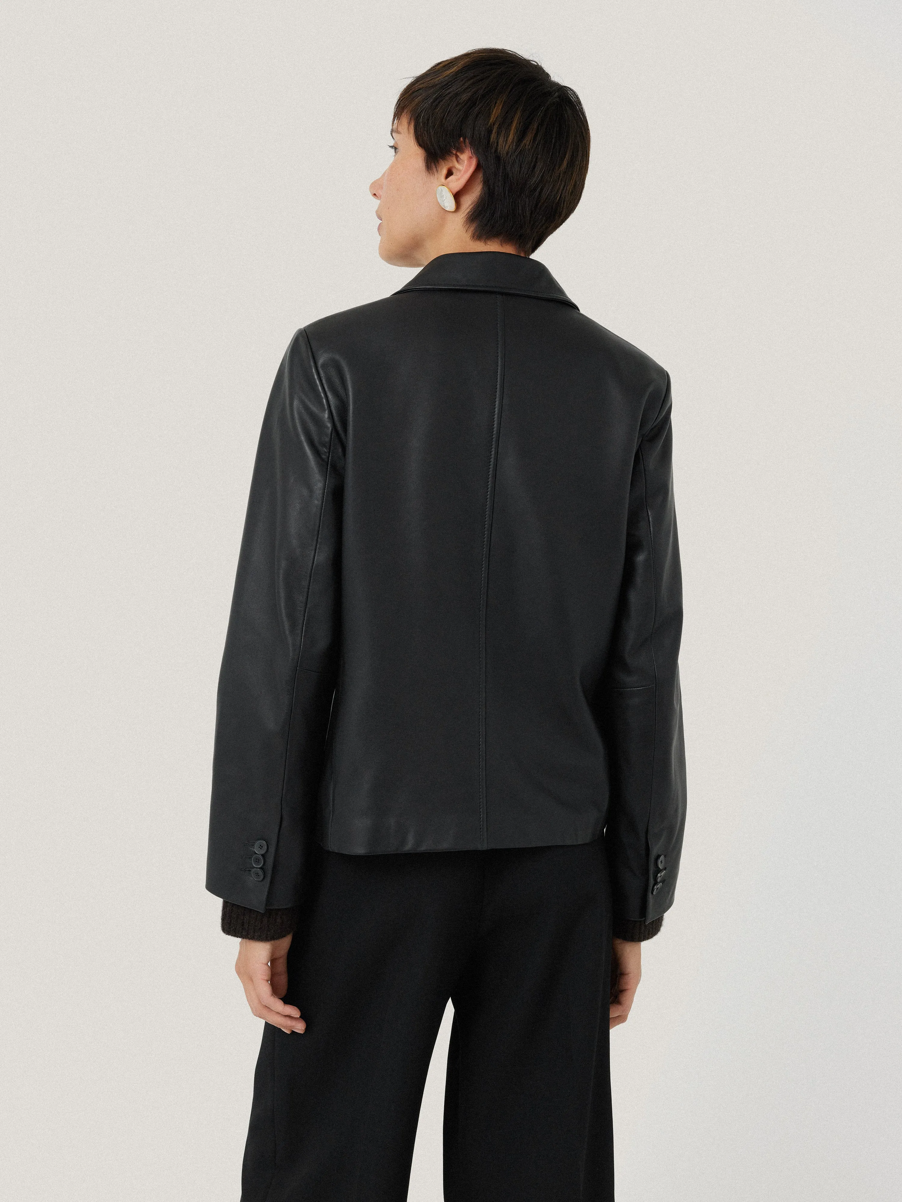 Leather Tailored Blazer | Black sold by Jigsaw product image thumbnail 5